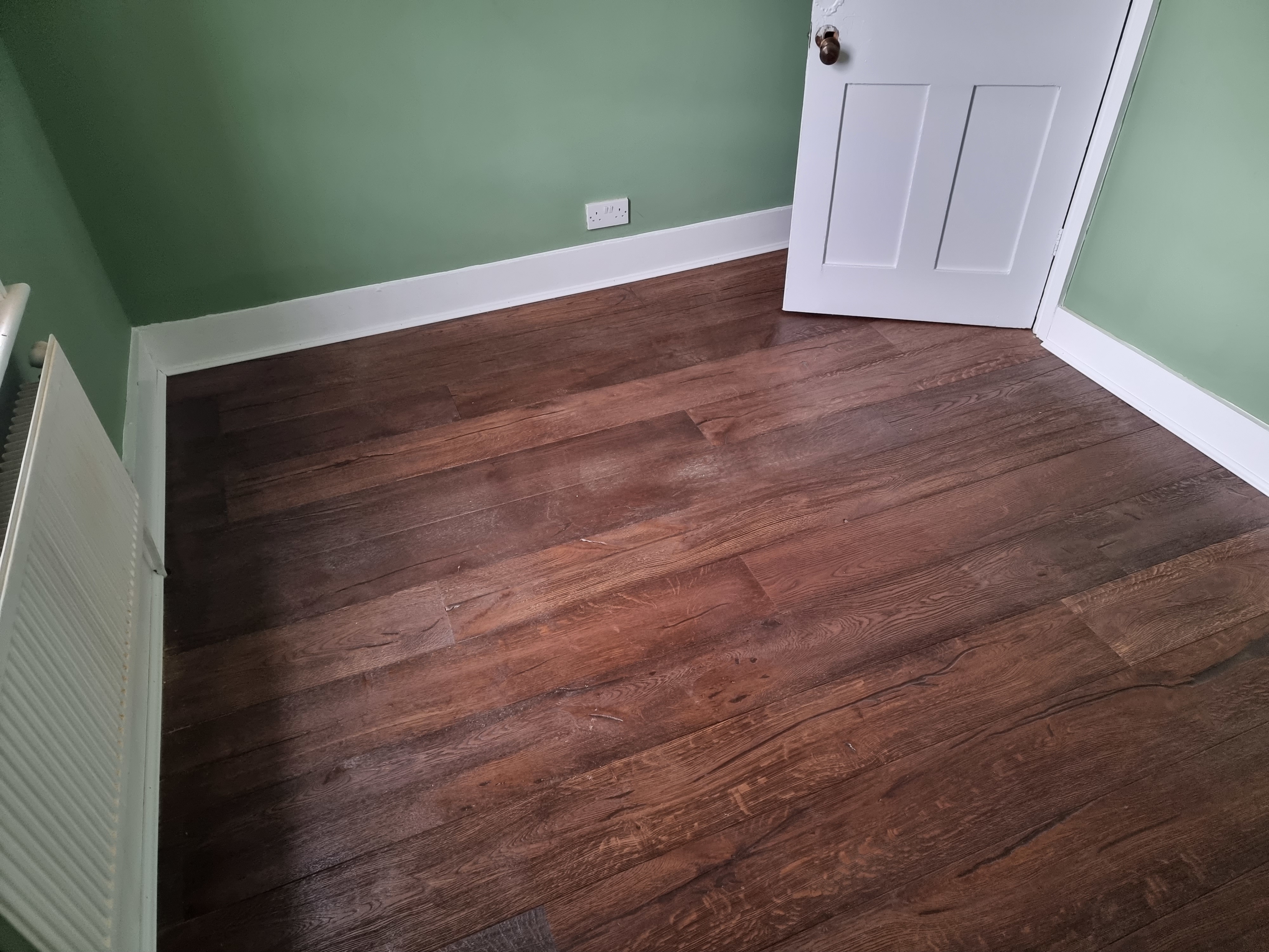 Engineered Wood floor after fitting work in N19