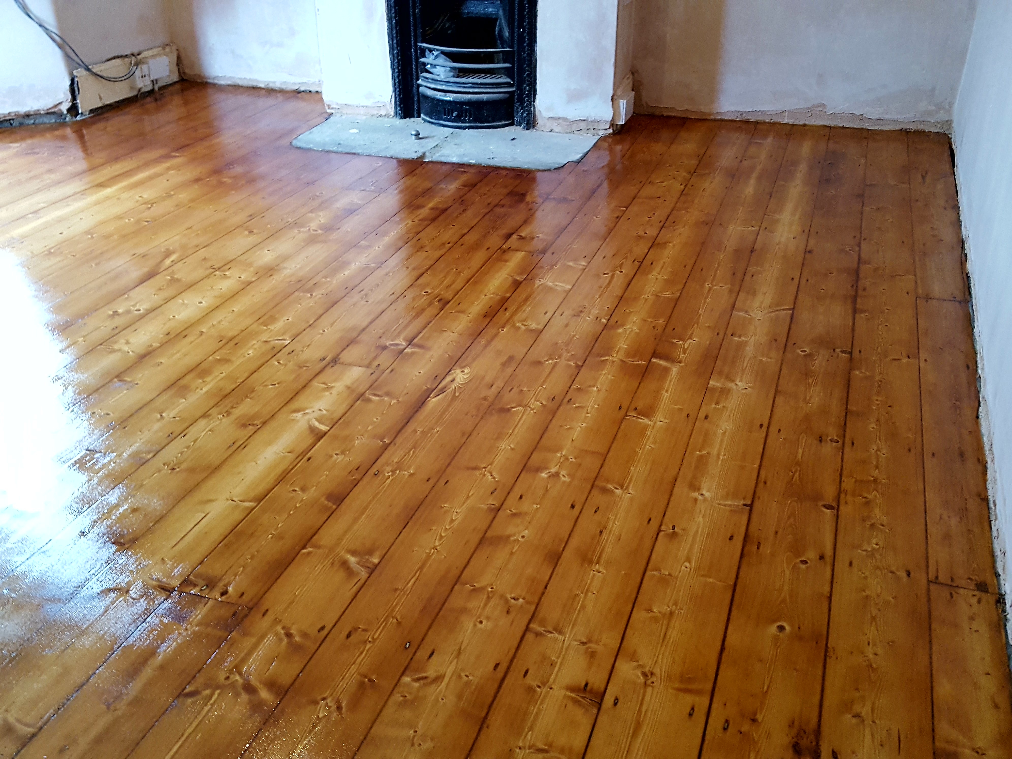 Floorboards floor after sanding work in N19