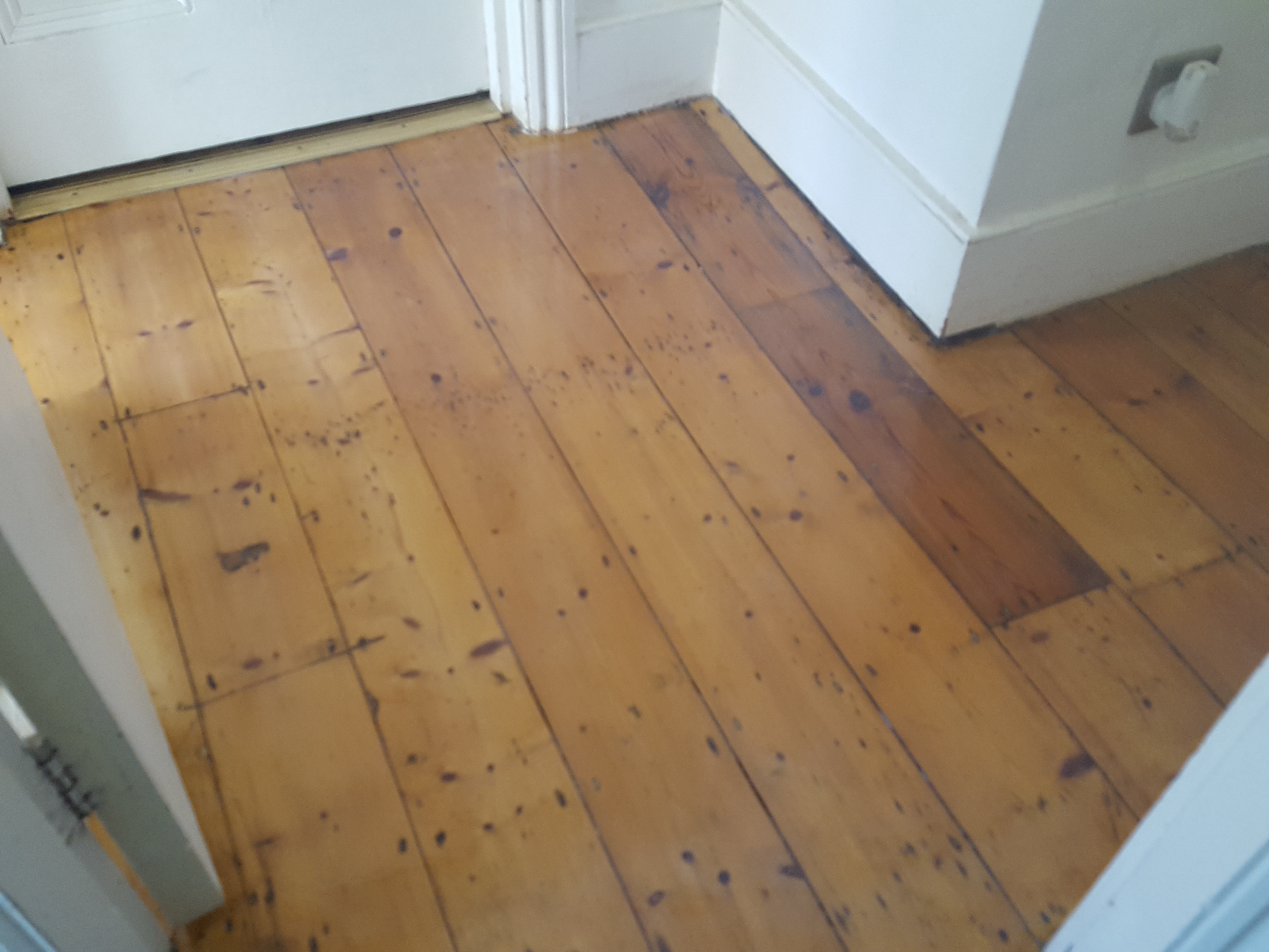Floorboards floor after sanding work in N19