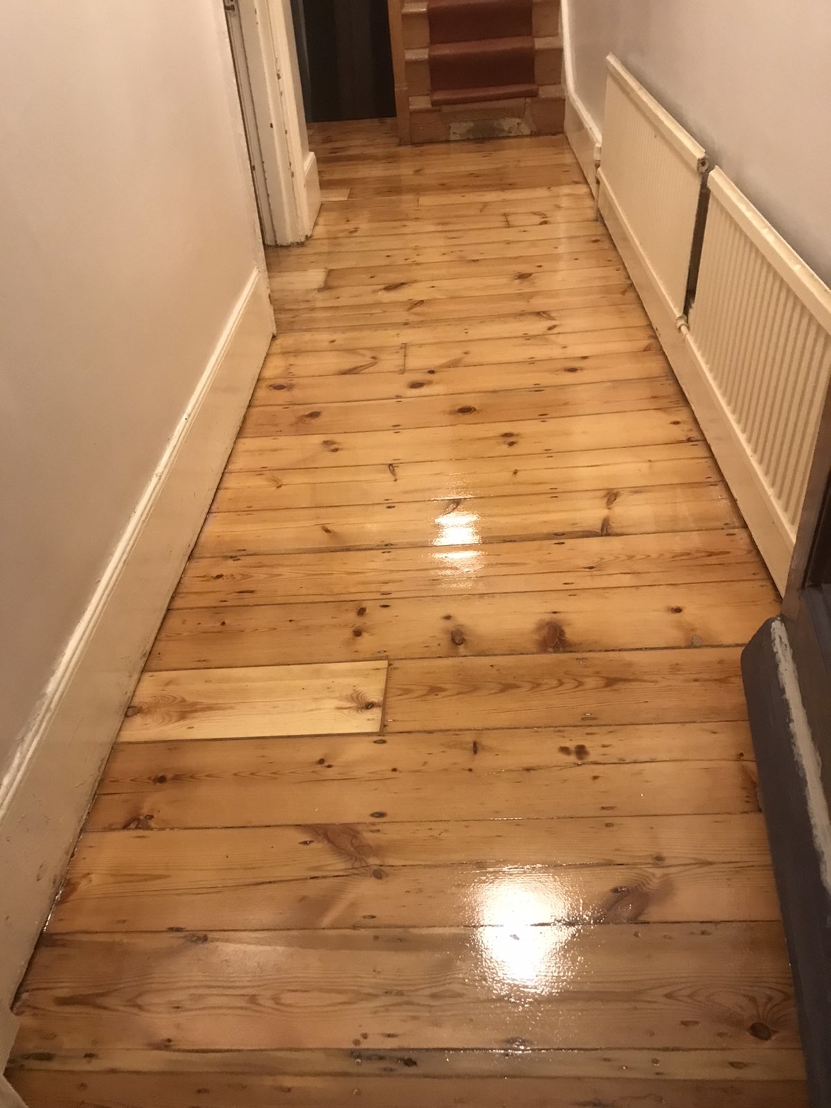 Laminate floor after sanding work in N19