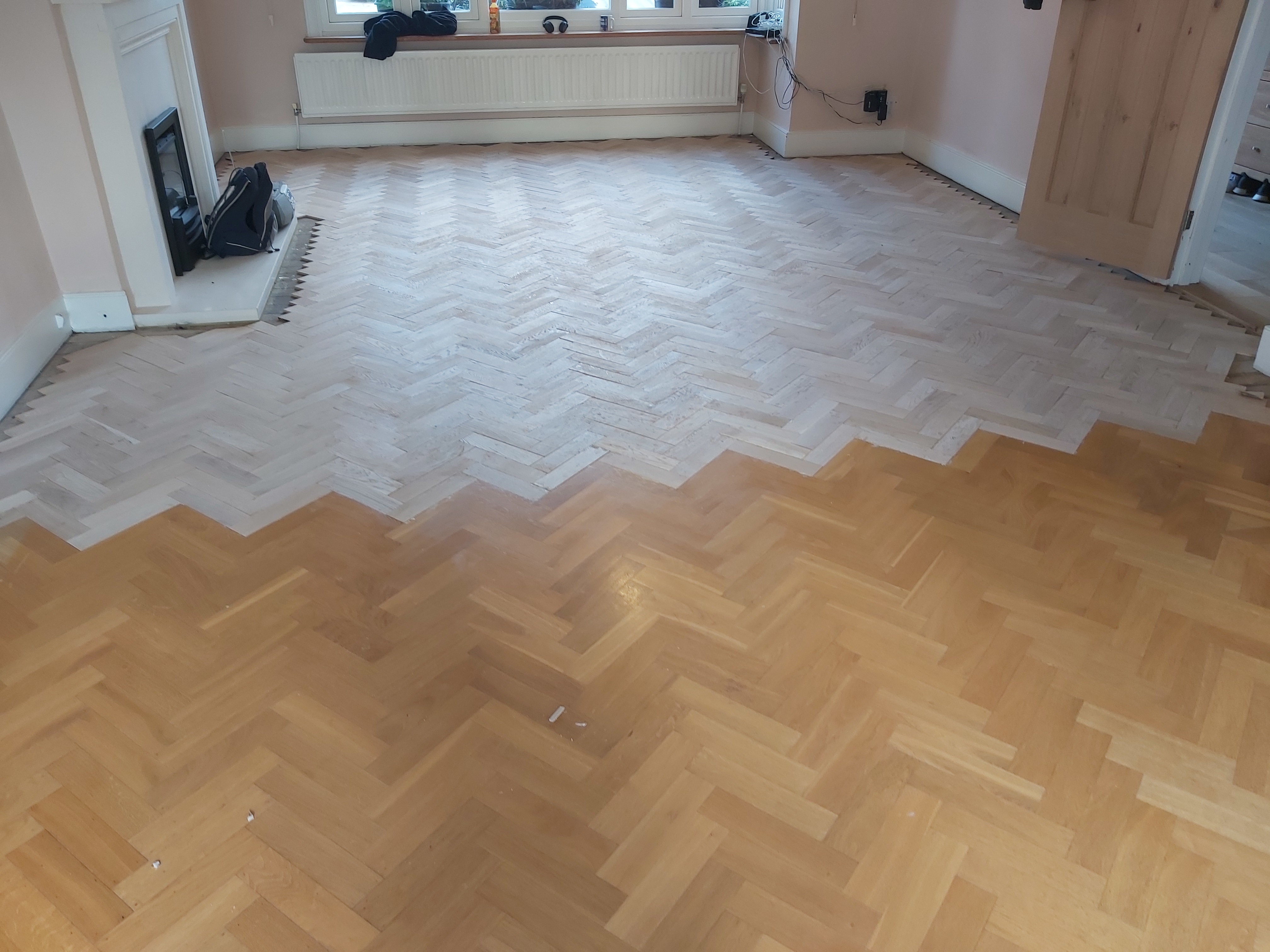 Parquet floor after sanding work in N21