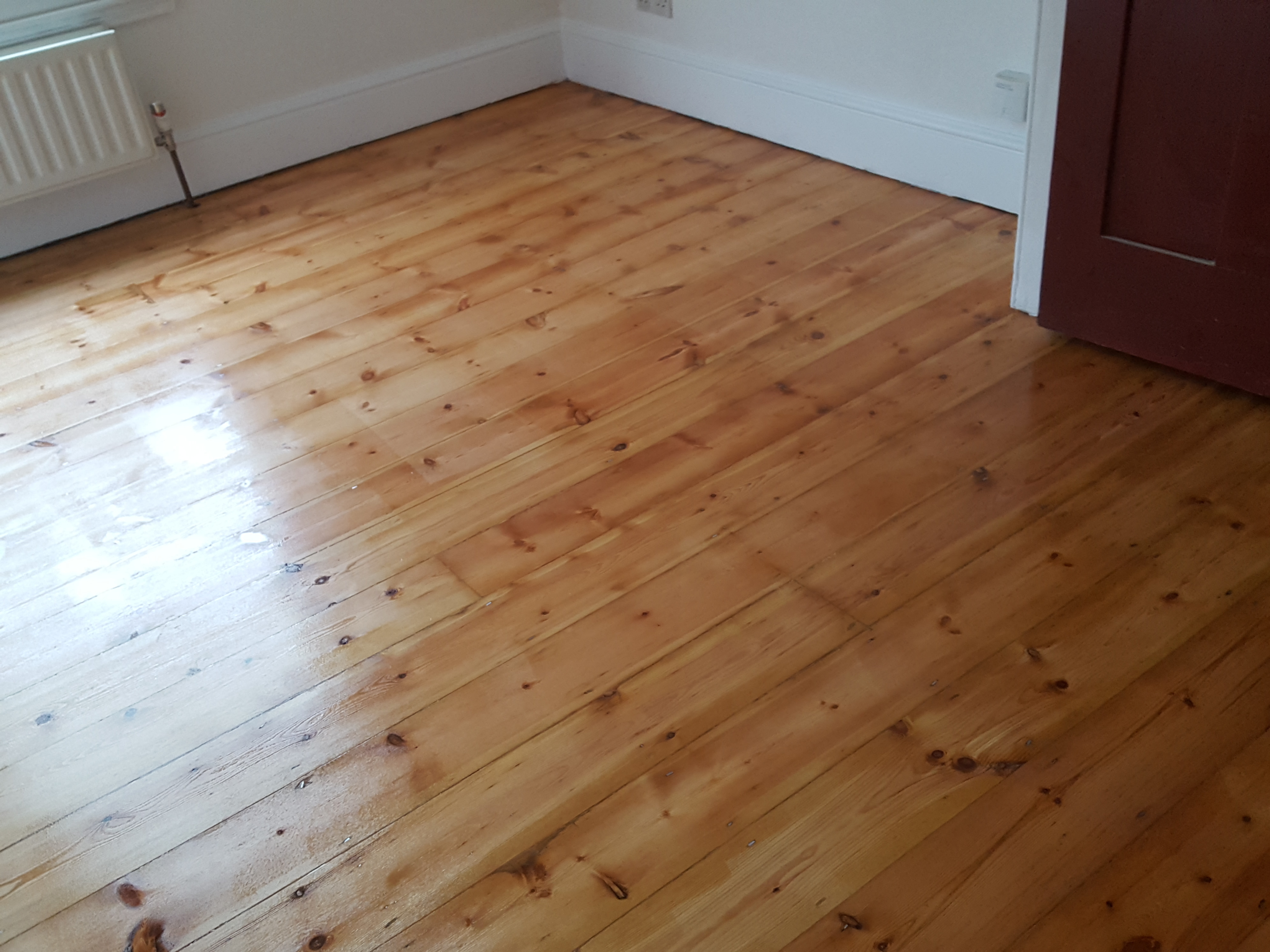 Floorboards floor after sanding work in N22