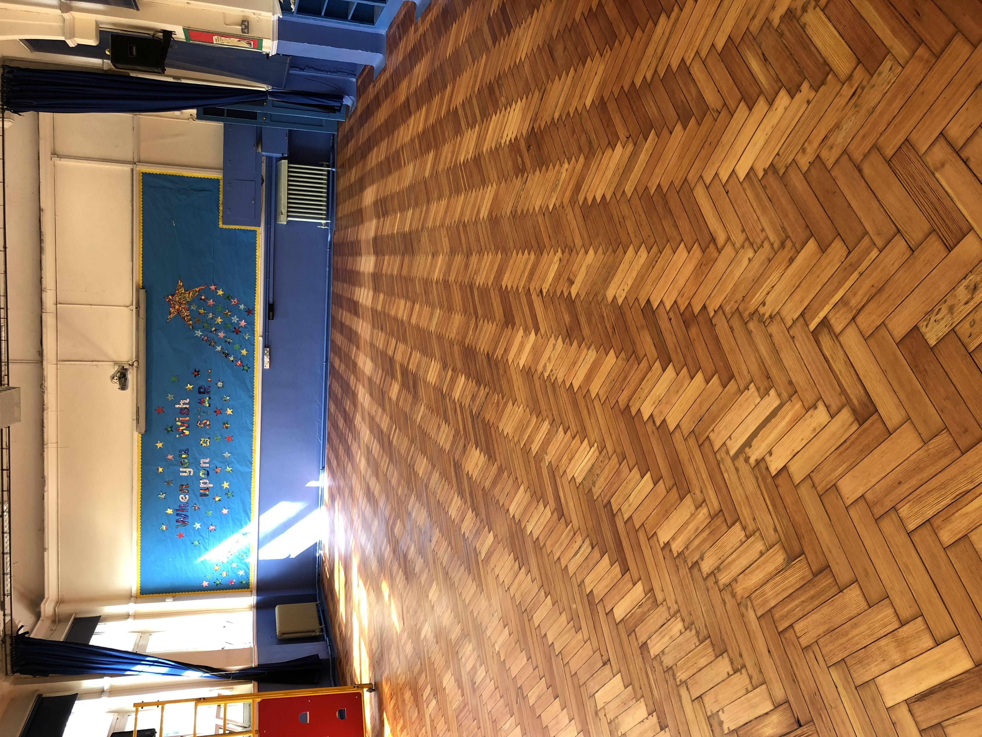 Parquet floor after sanding work in N2