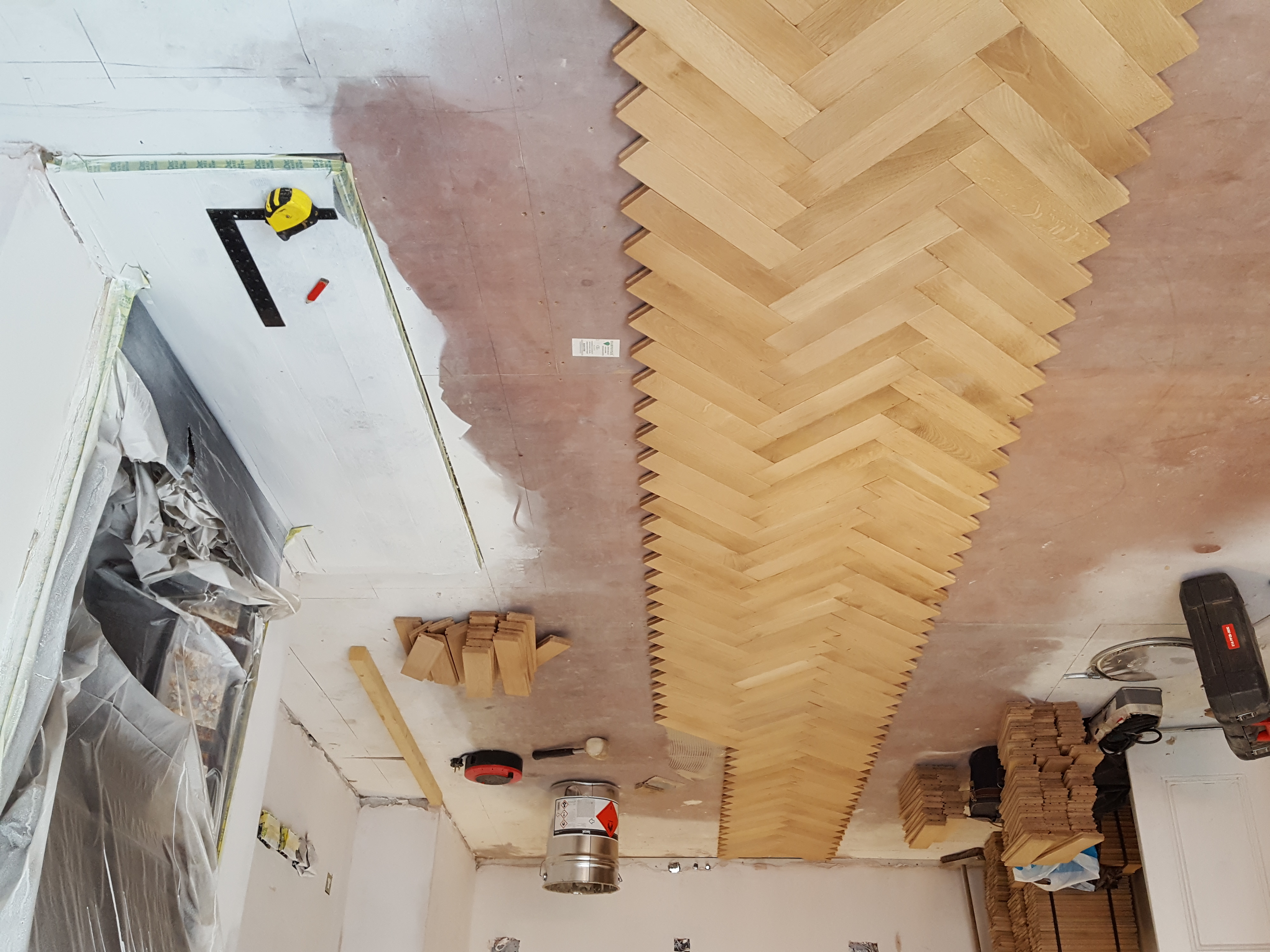 Wood Floor floor after sanding work in N4