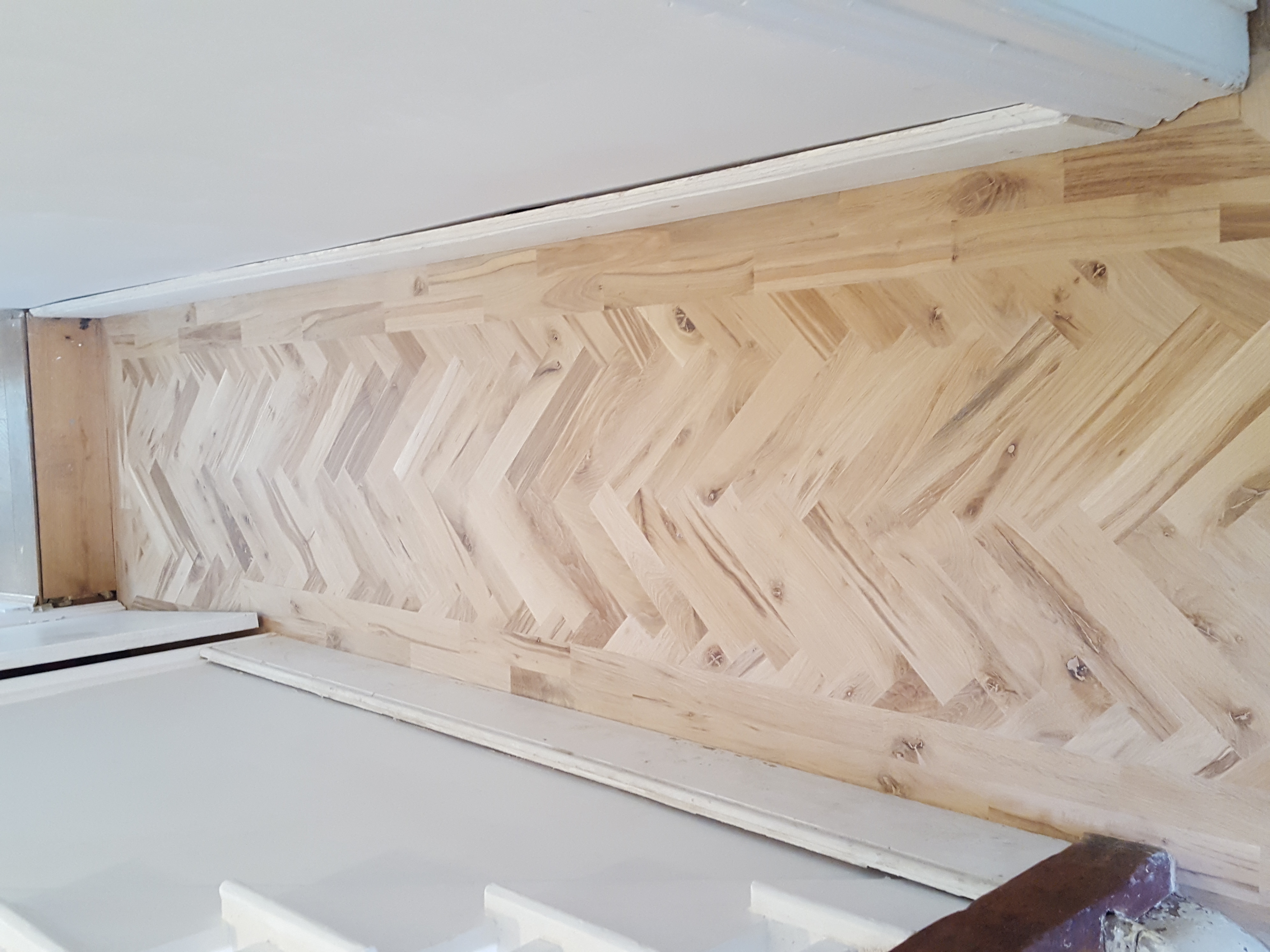 Parquet floor after sanding work in N4