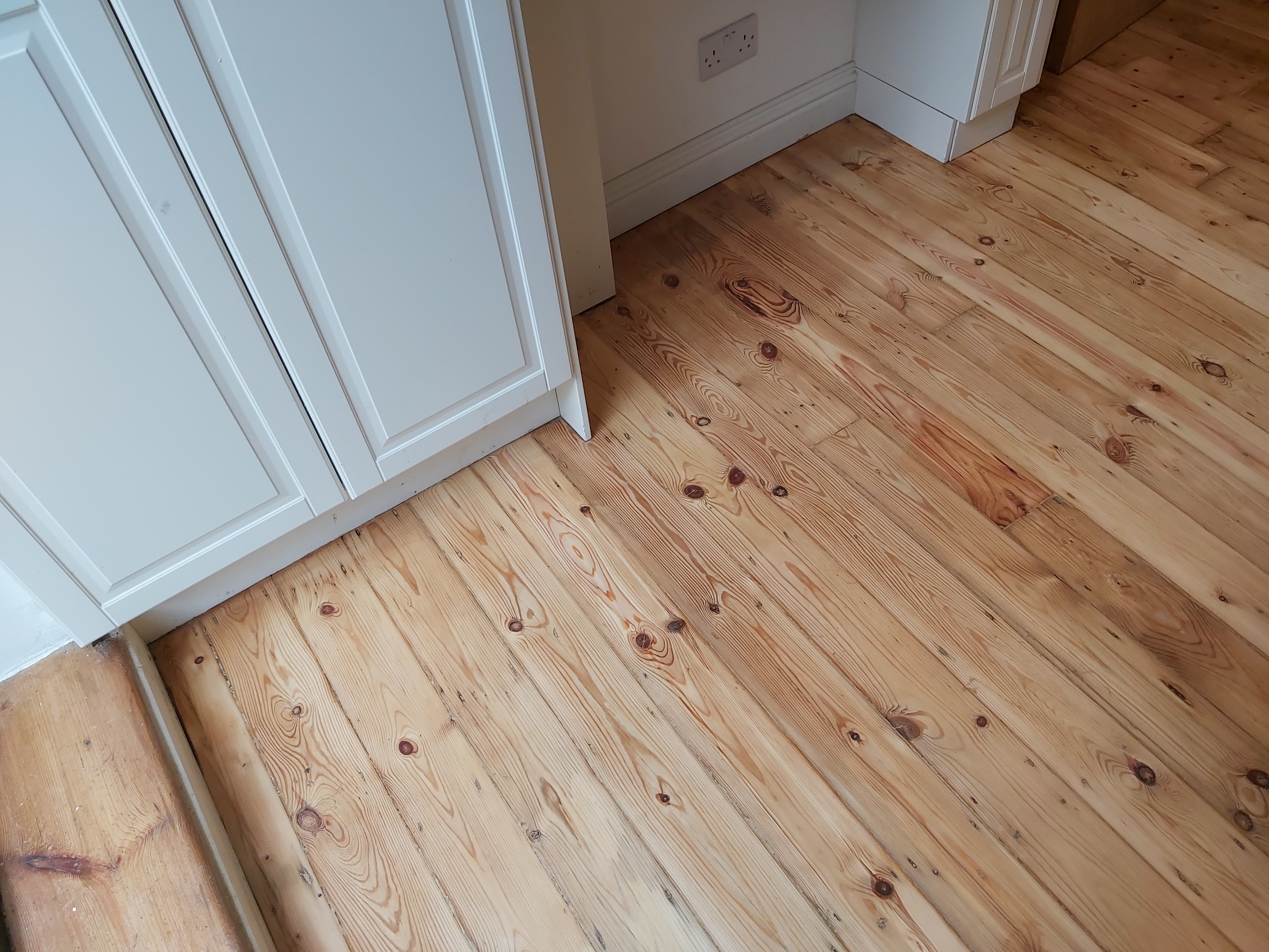 Floorboards floor after sanding work in N4