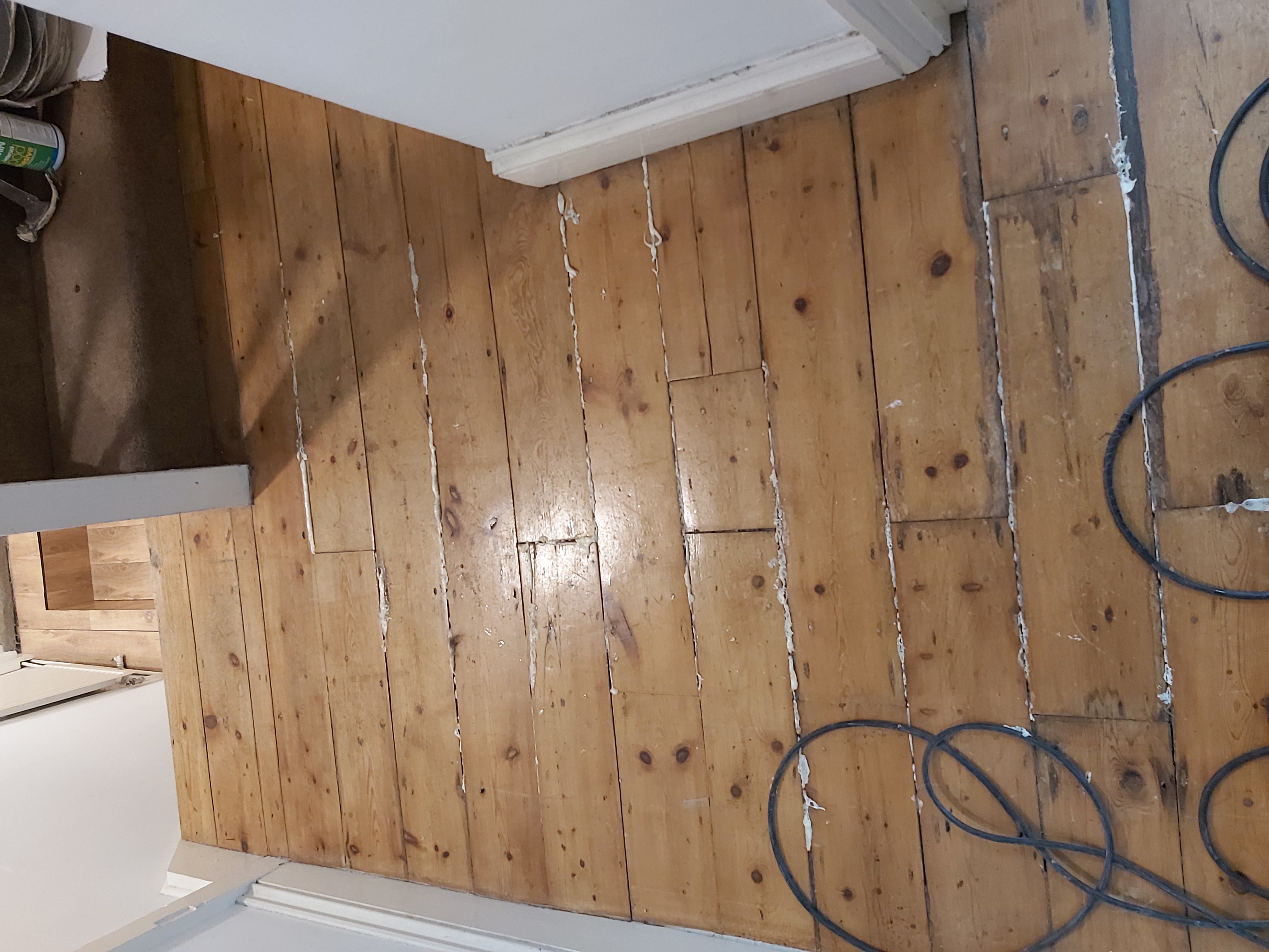 Floorboards floor after sanding work in N4