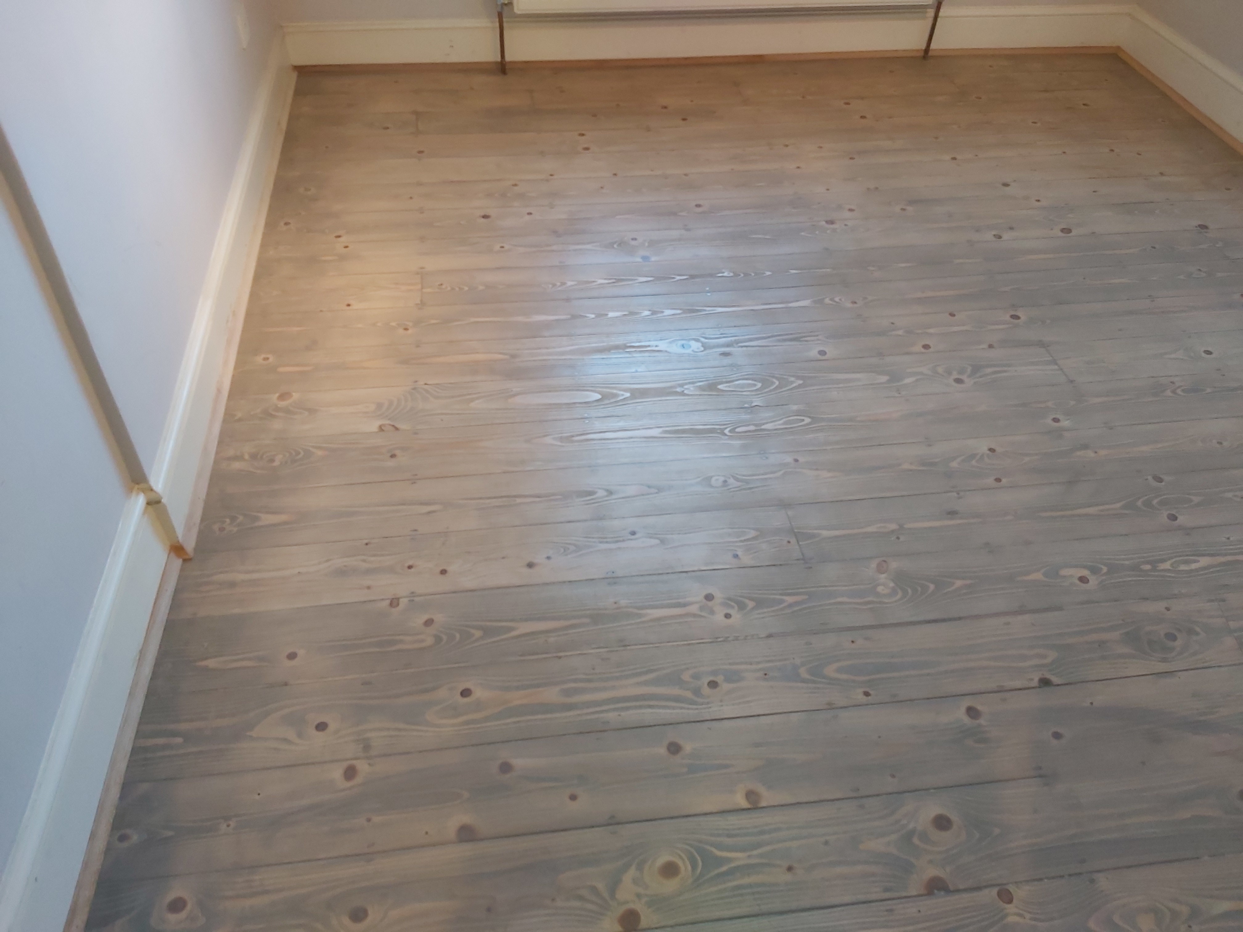 Floorboards floor after sanding work in N4