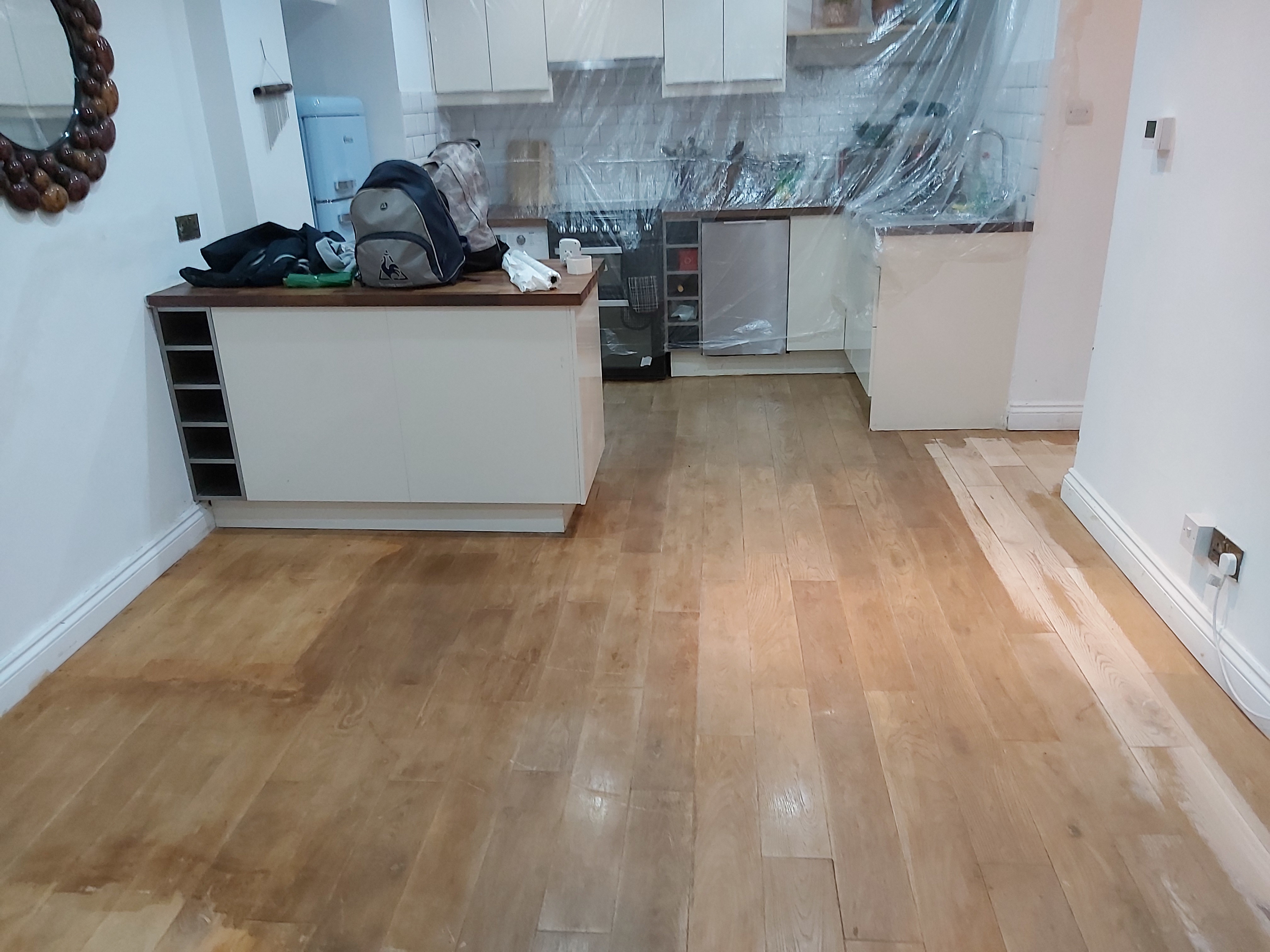 Wood Floor floor after sanding work in N4