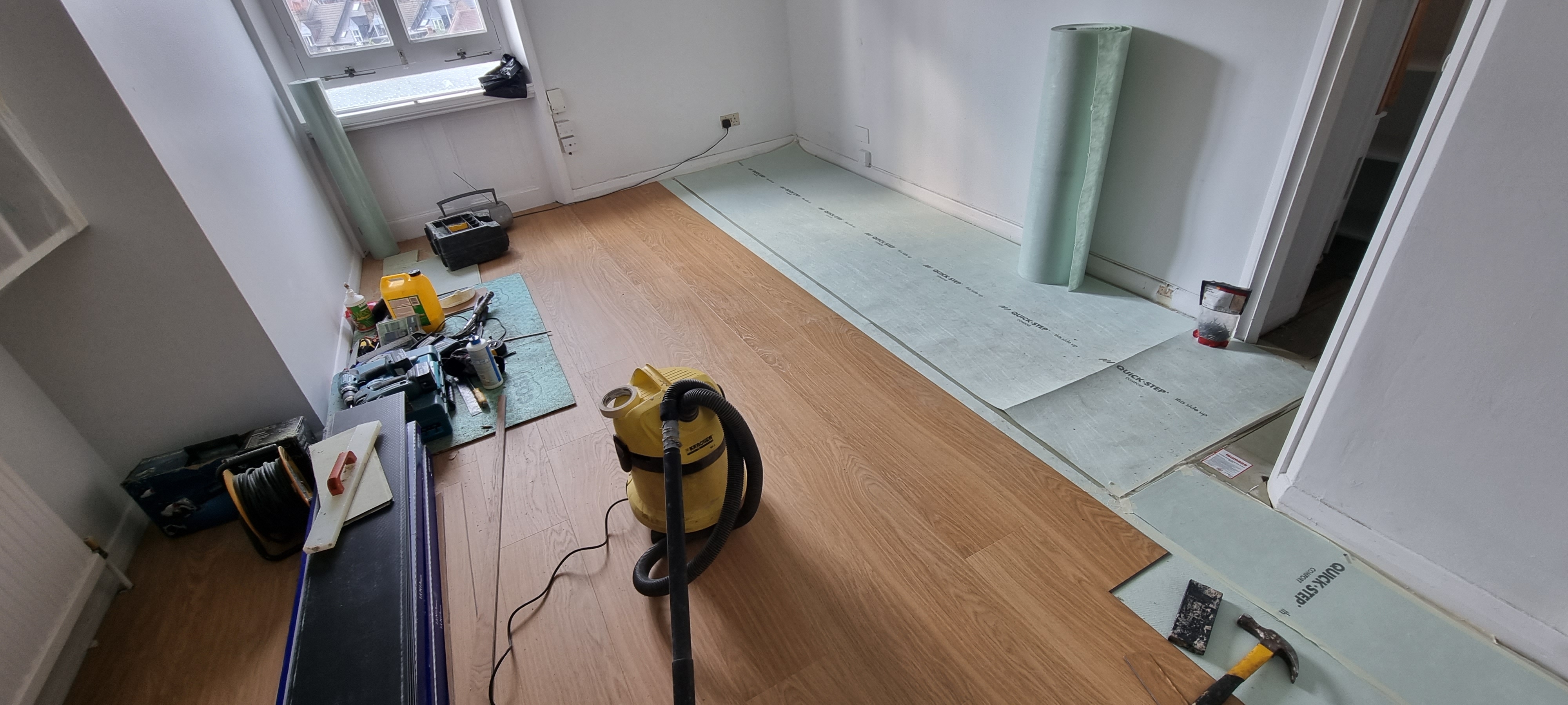 Engineered Wood floor after fitting work in N5