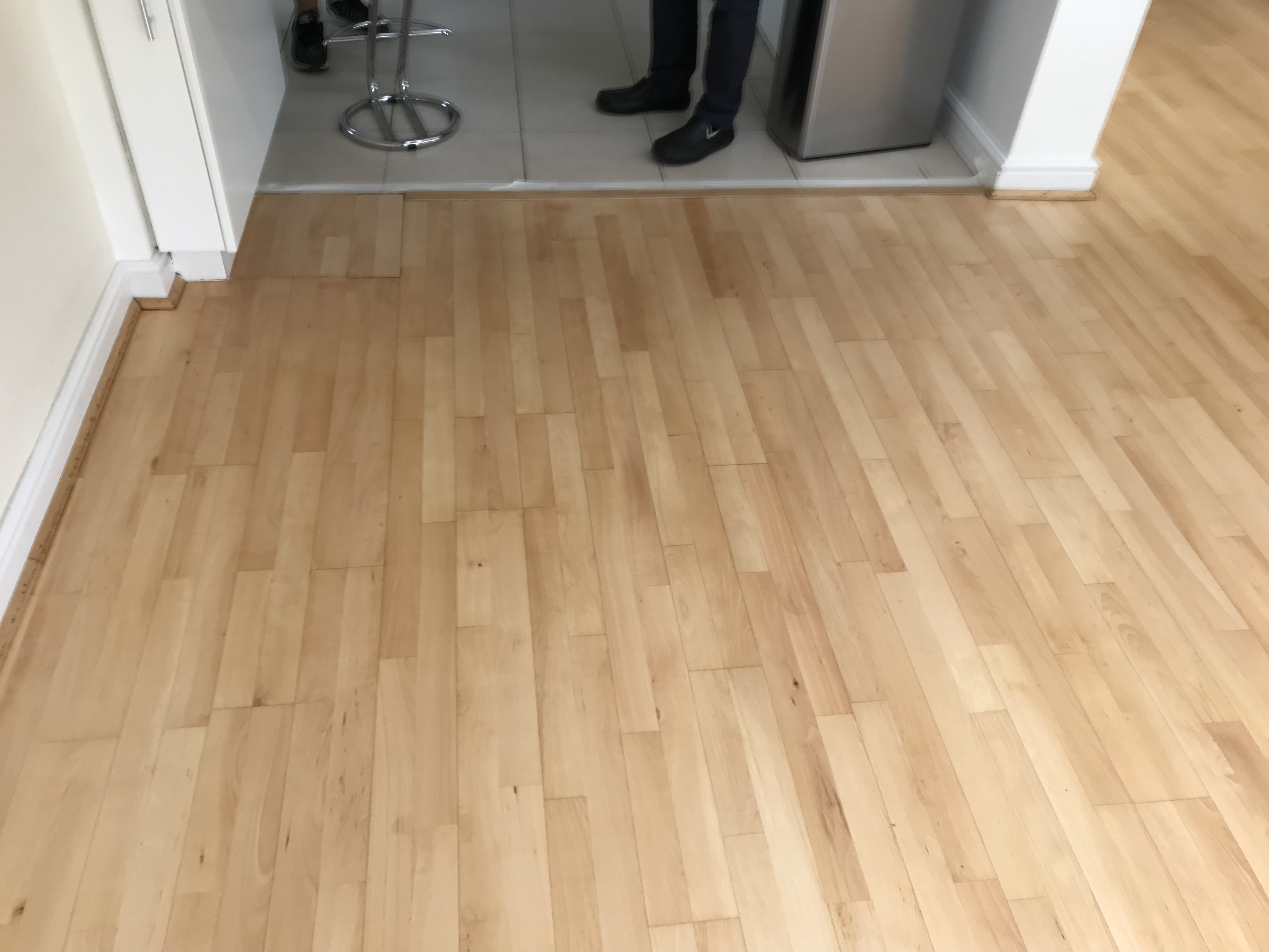 Hardwood floor after sanding work in N6