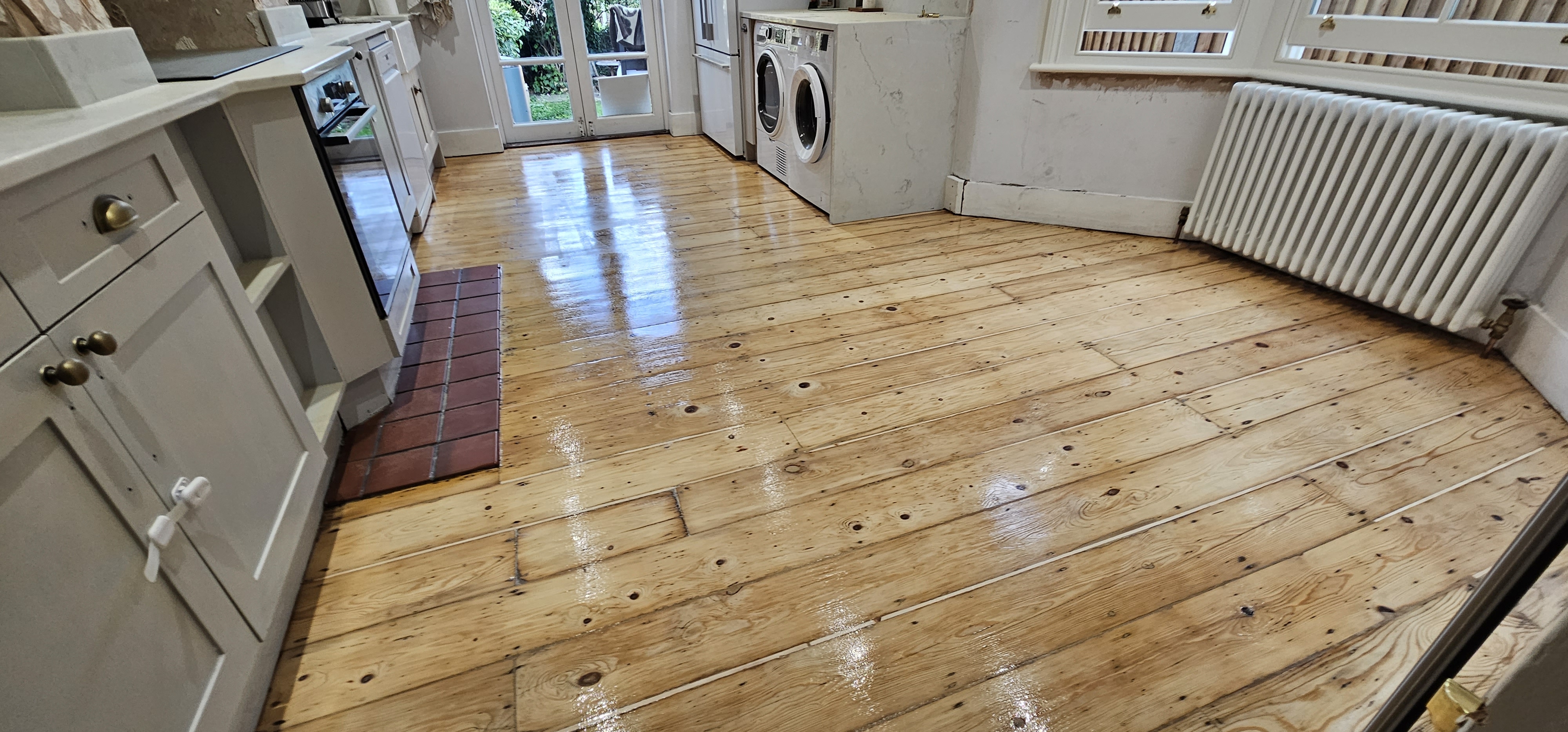 Floorboards floor after sanding work in N8