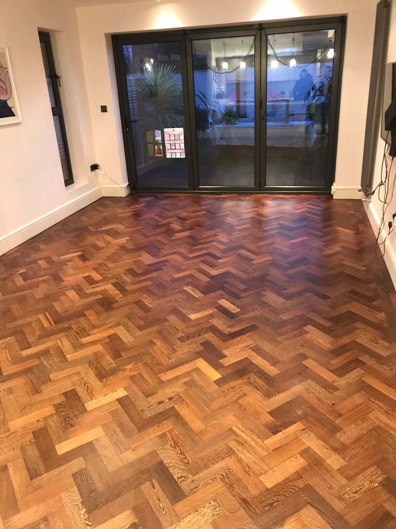 Parquet floor after sanding work in N8