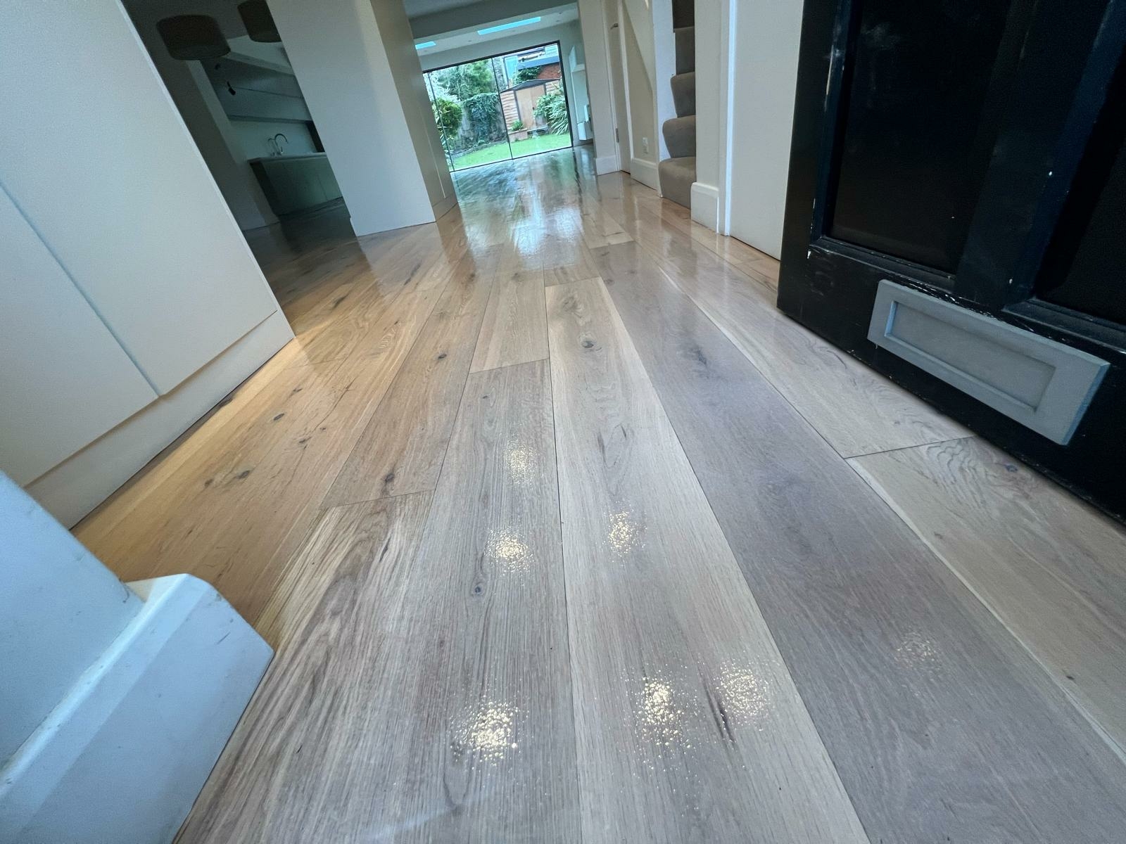 Laminate floor after sanding work in NW11
