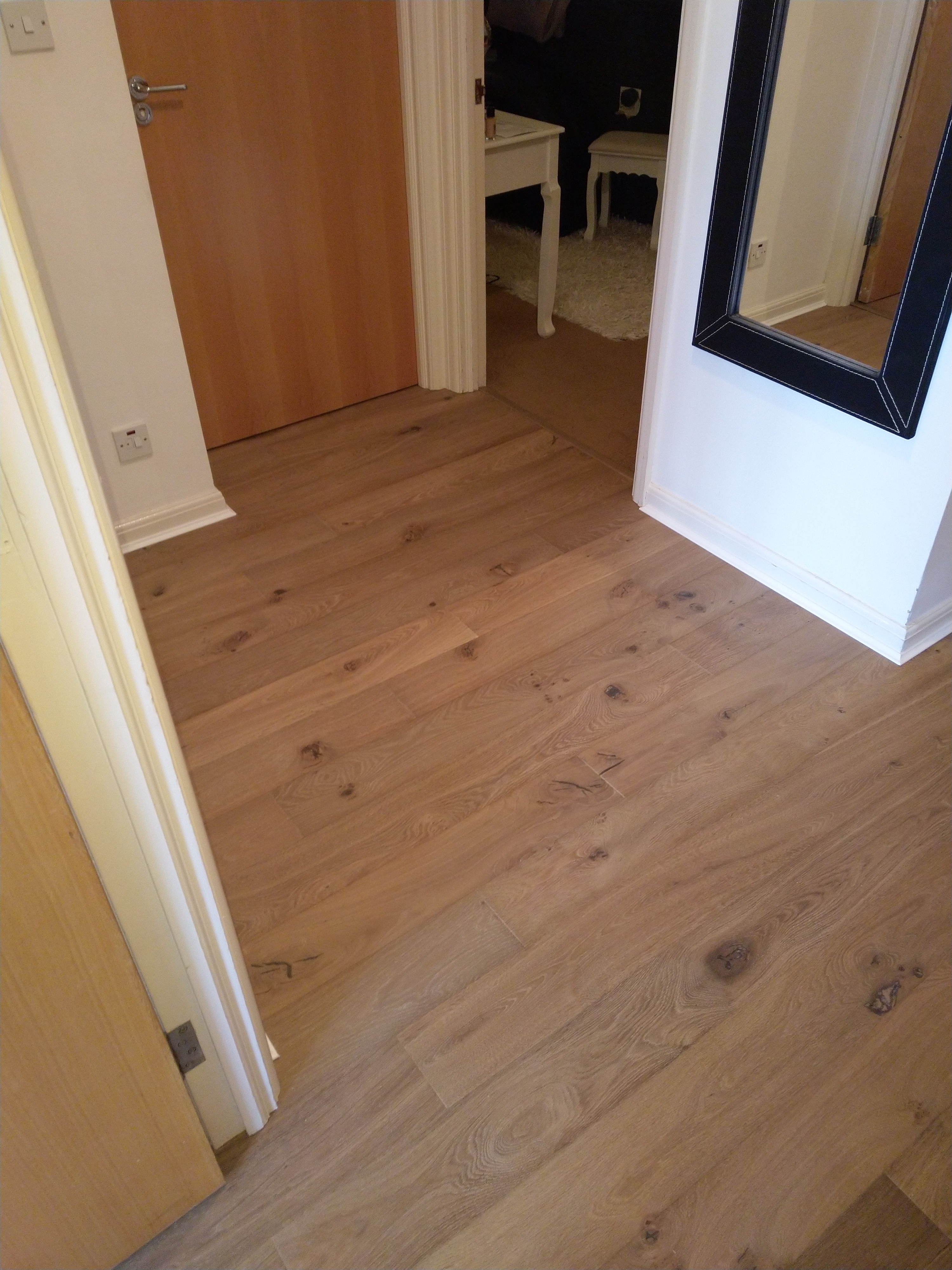 Engineered Wood floor after fitting work in NW1