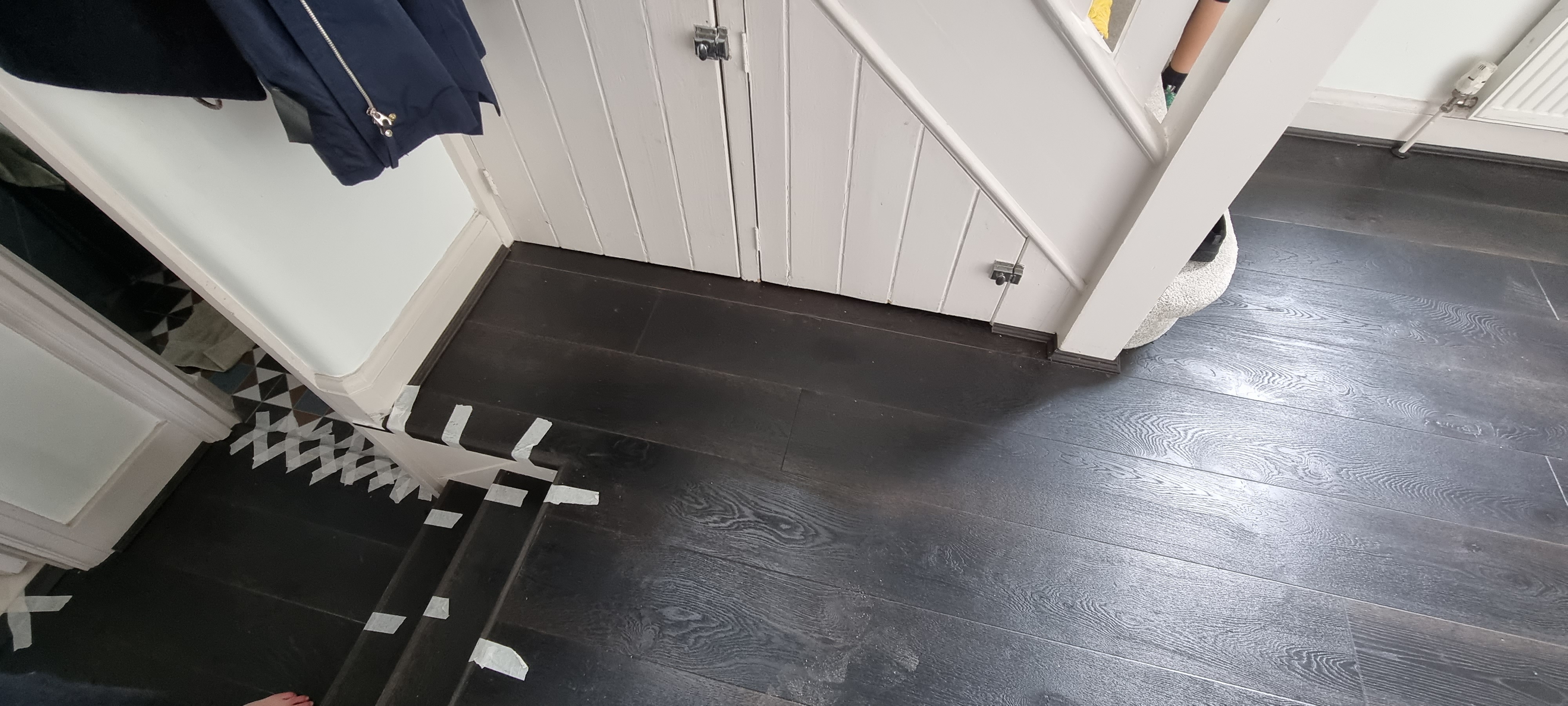 Engineered Wood floor after fitting work in NW2