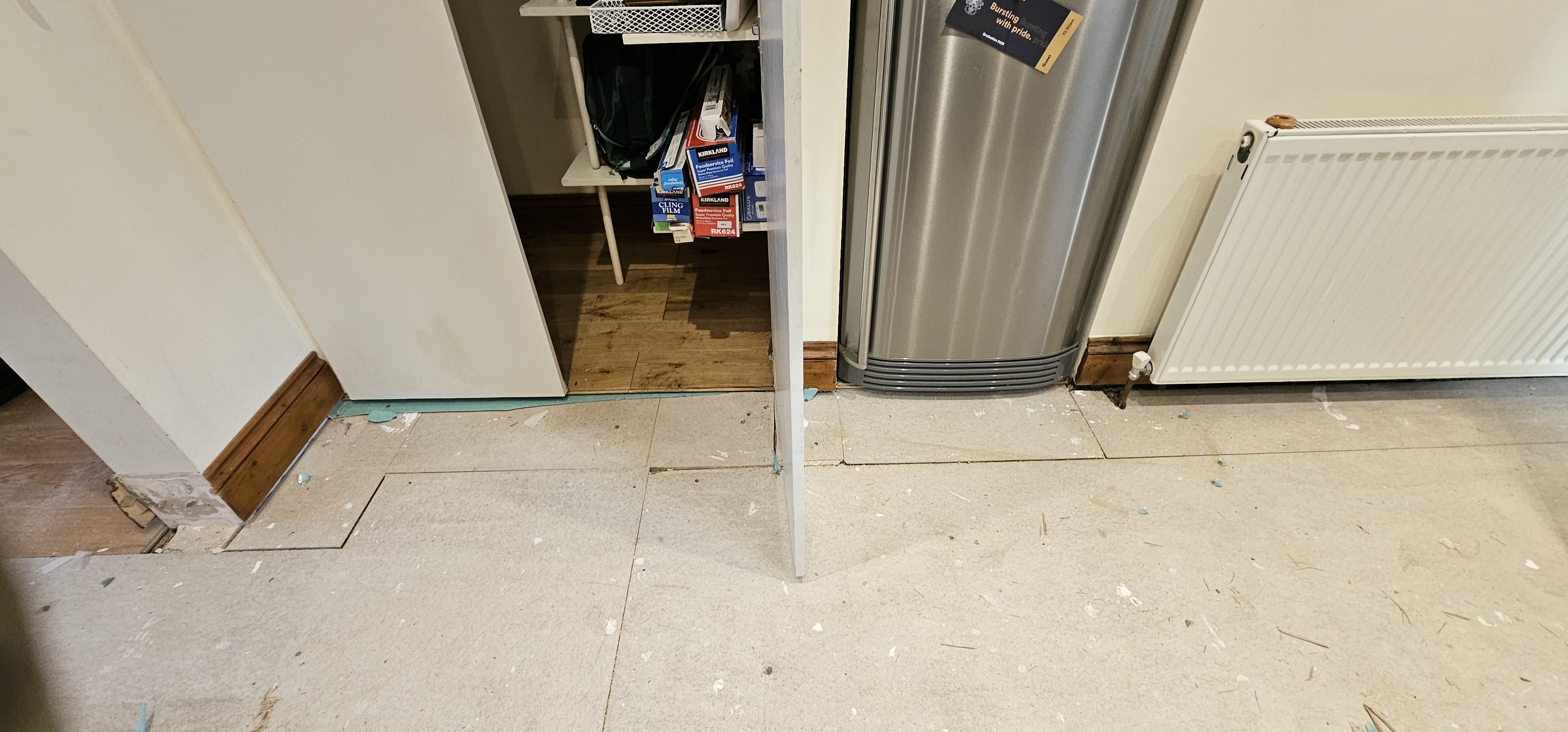 Engineered Wood floor after fitting work in NW2