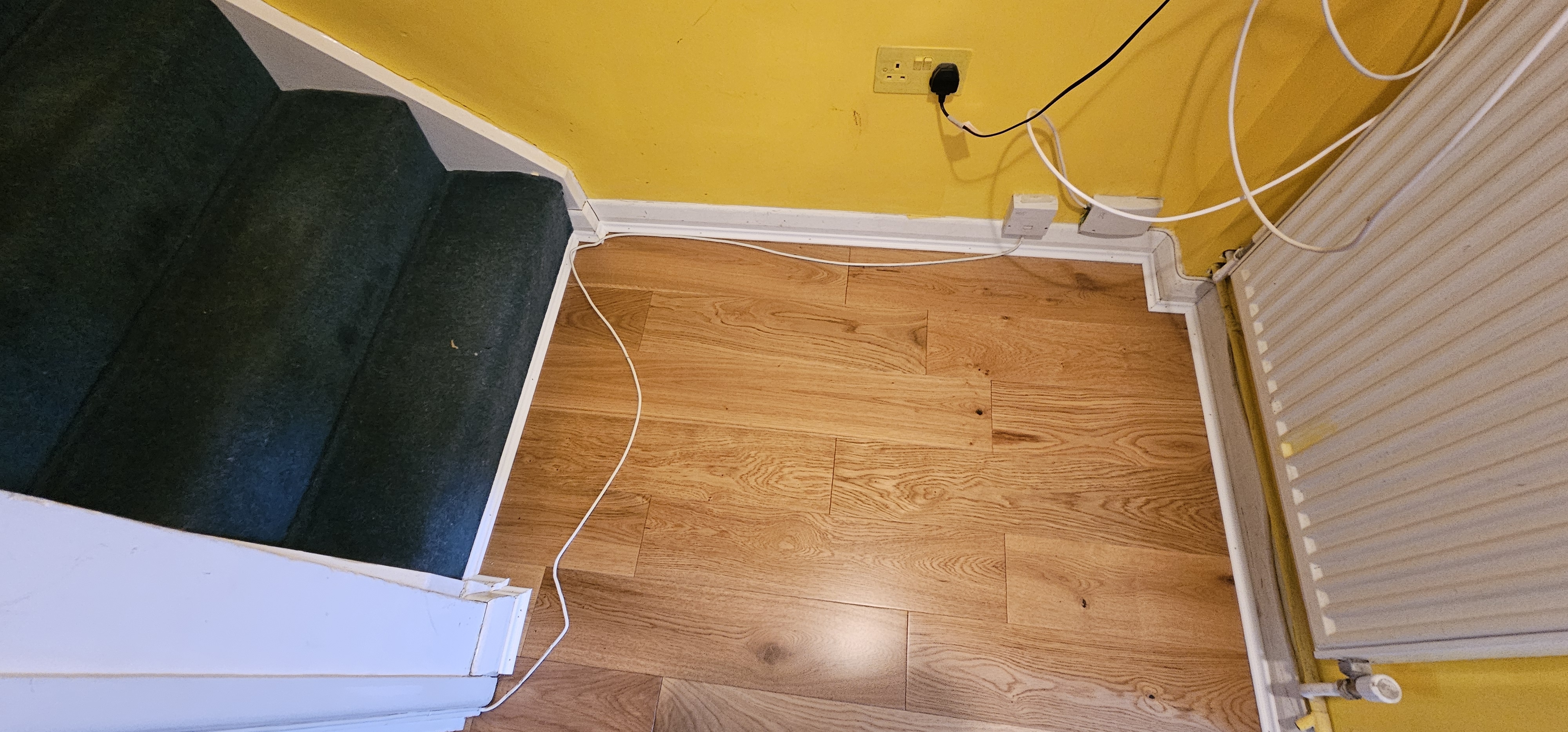 Engineered Wood floor after fitting work in NW2