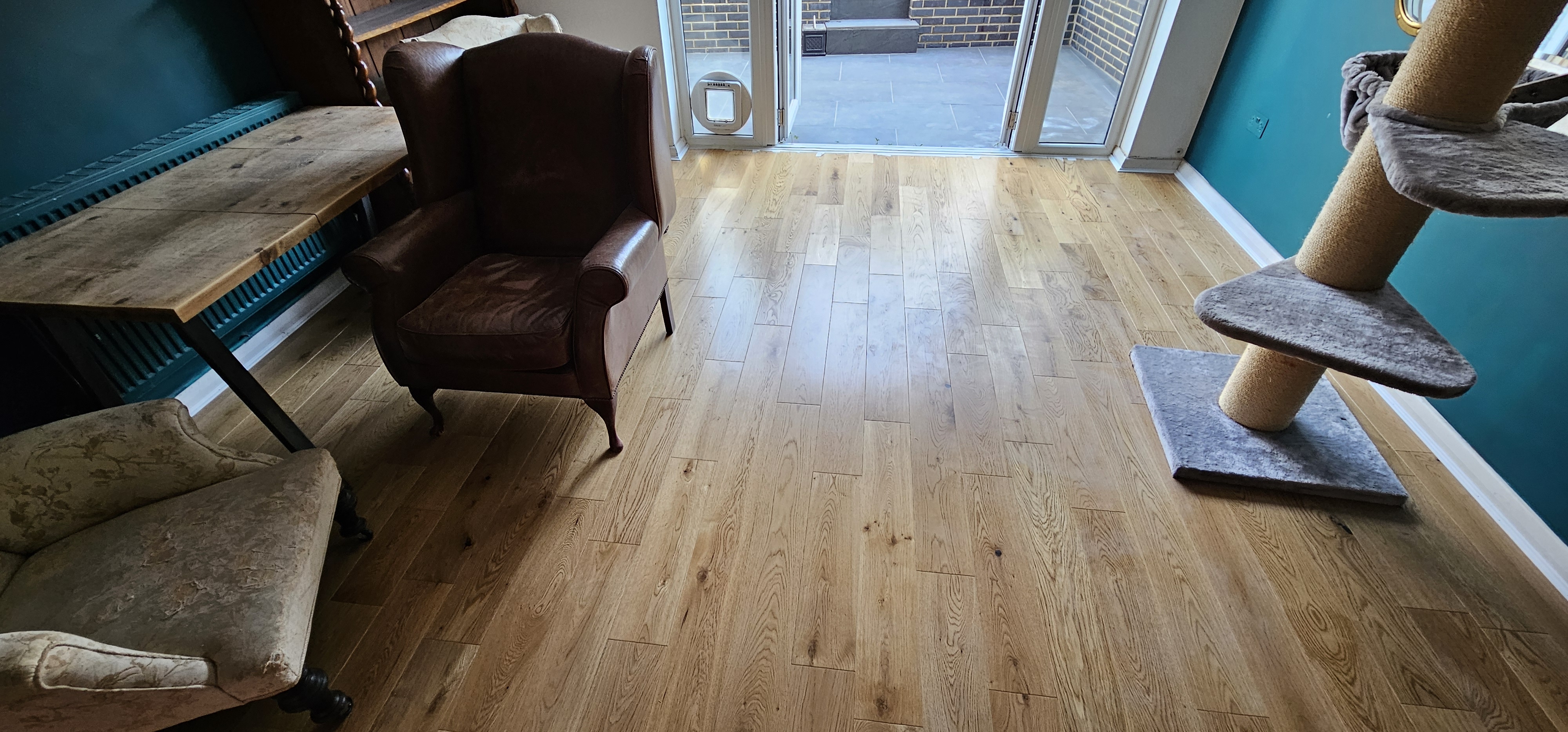 Engineered Wood floor after fitting work in NW2