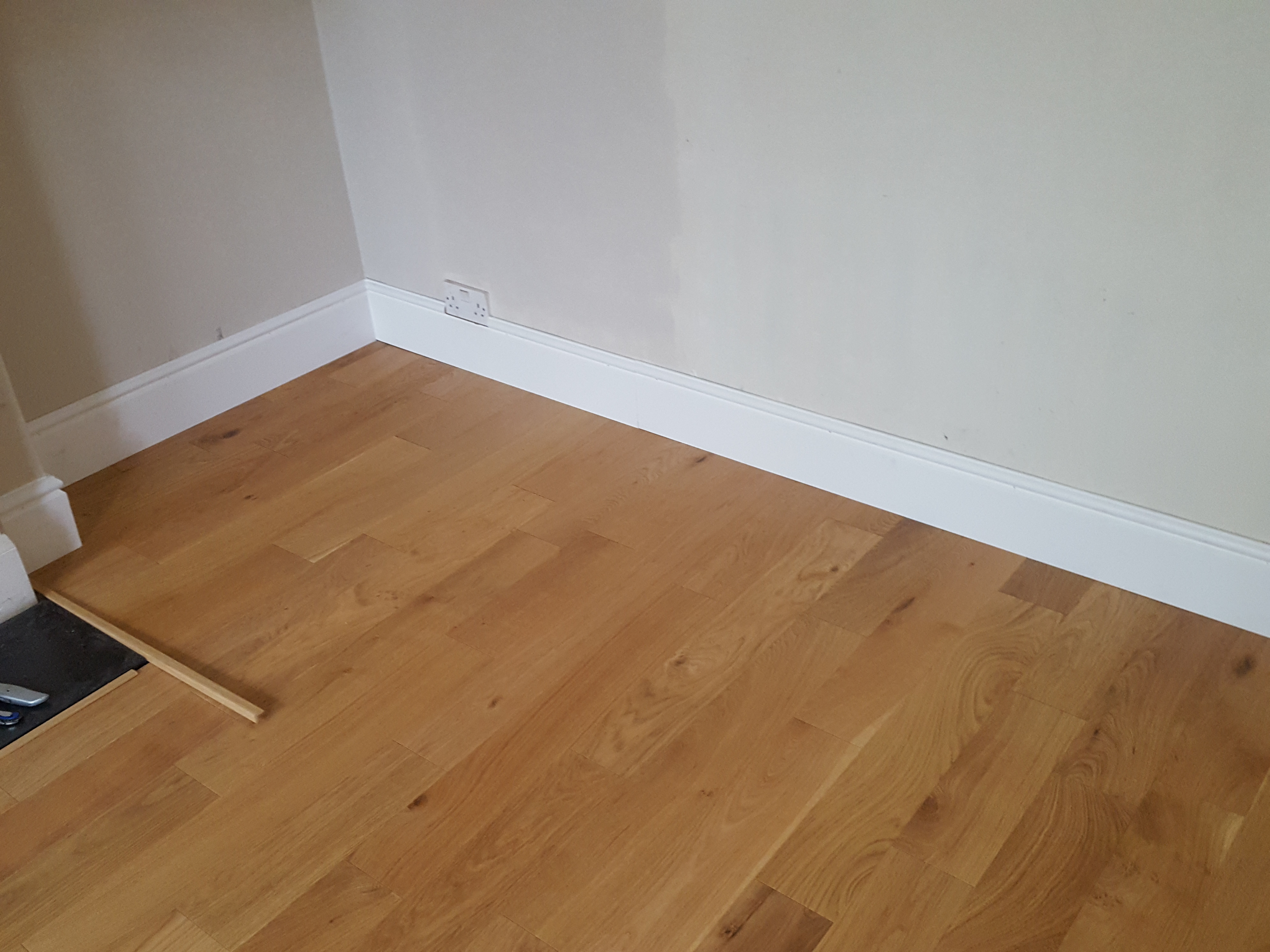Engineered Wood floor after fitting work in NW2