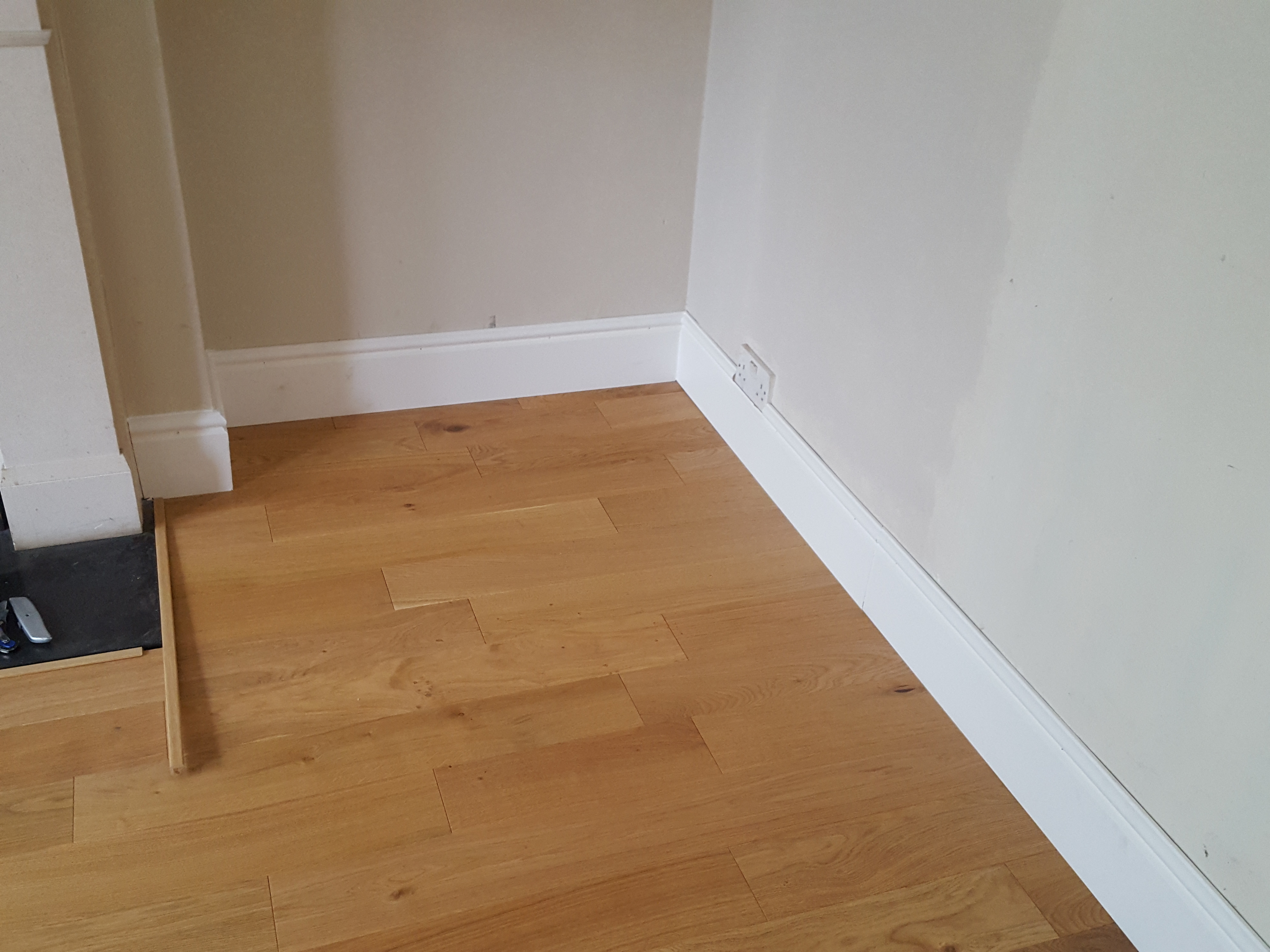 Engineered Wood floor after fitting work in NW2