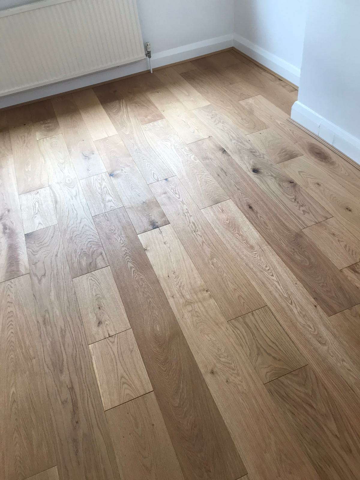 Engineered Wood floor after fitting work in NW2
