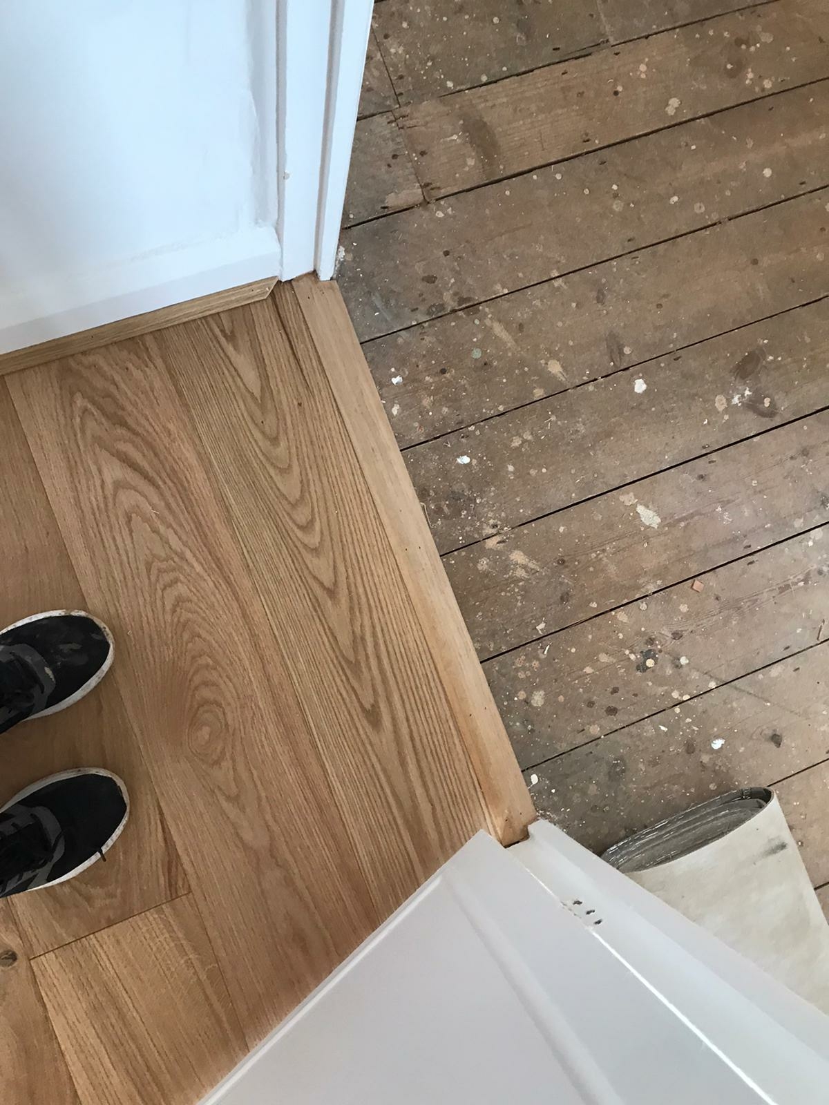 Engineered Wood floor after fitting work in NW2