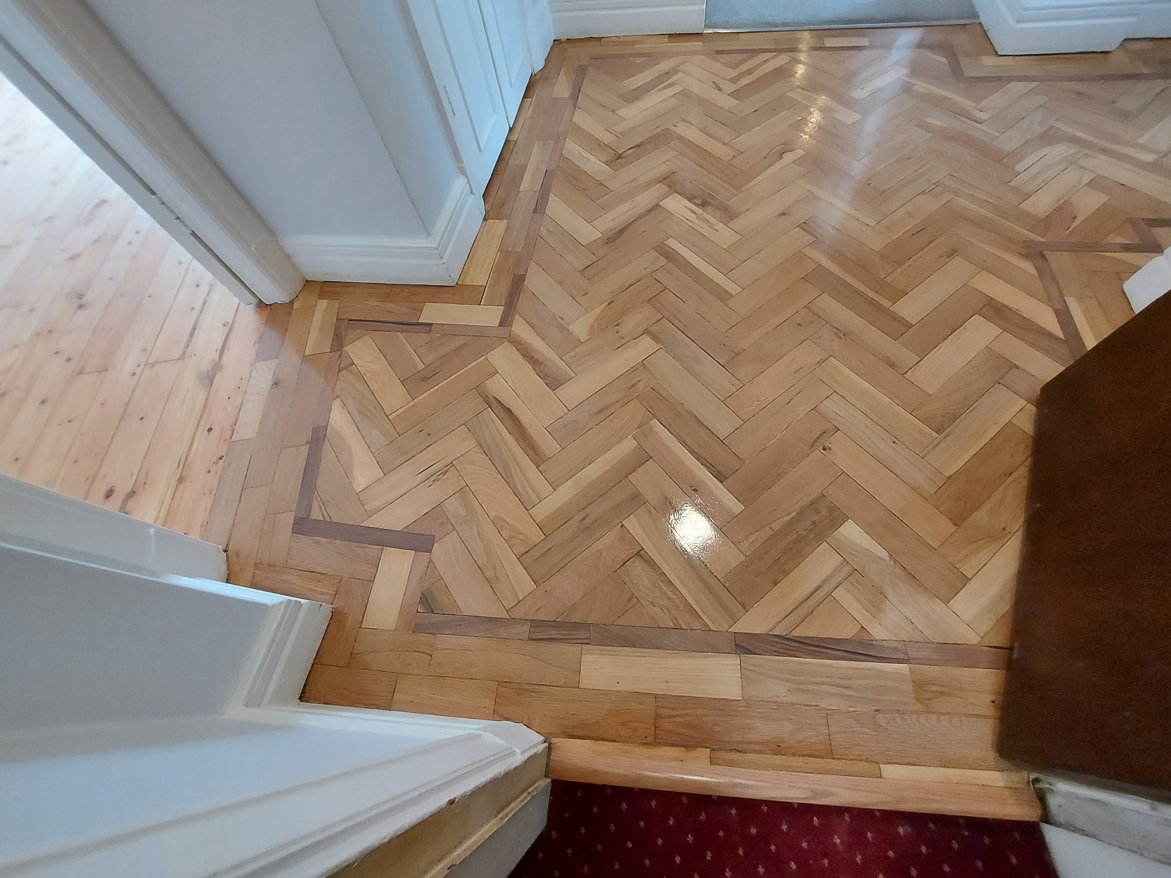 Parquet floor after sanding work in NW3