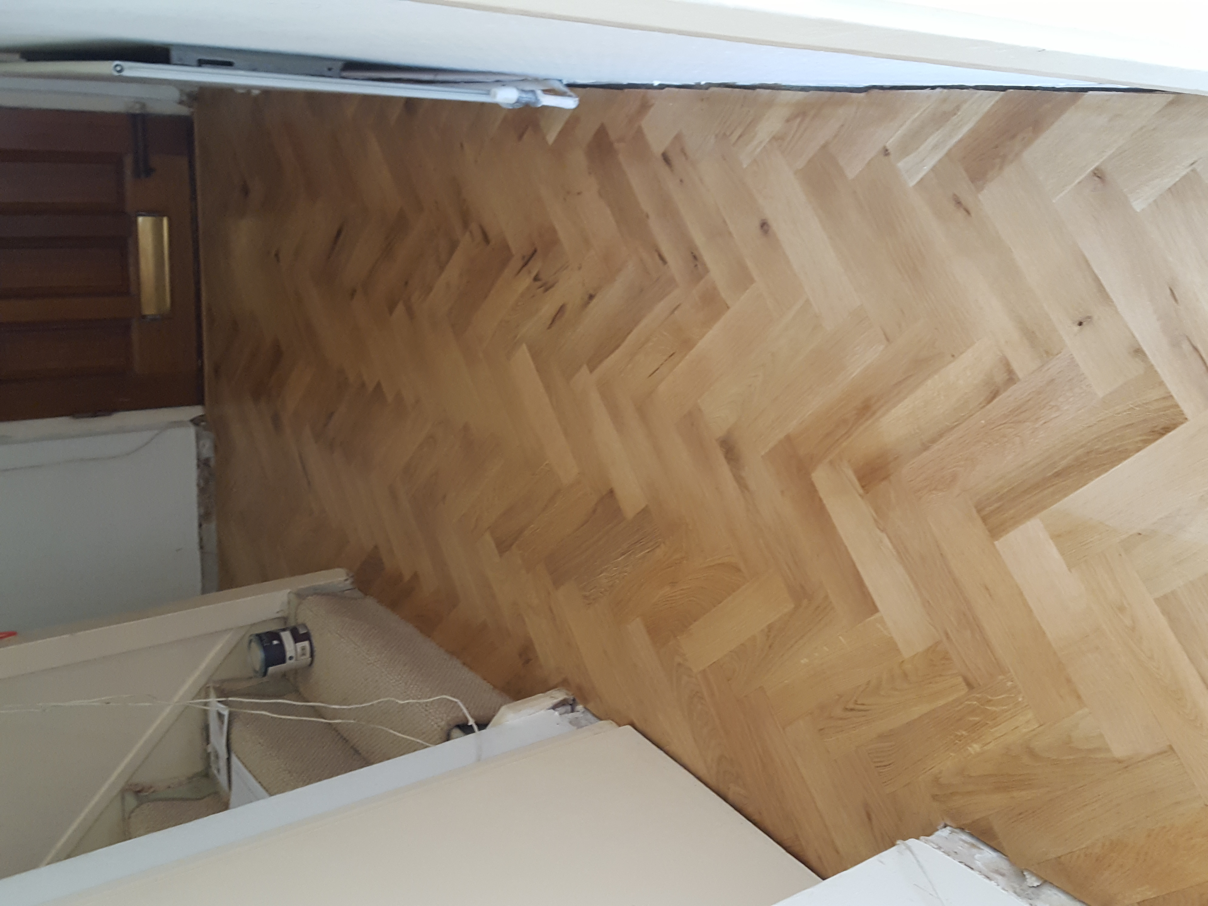 Parquet floor after sanding work in NW3