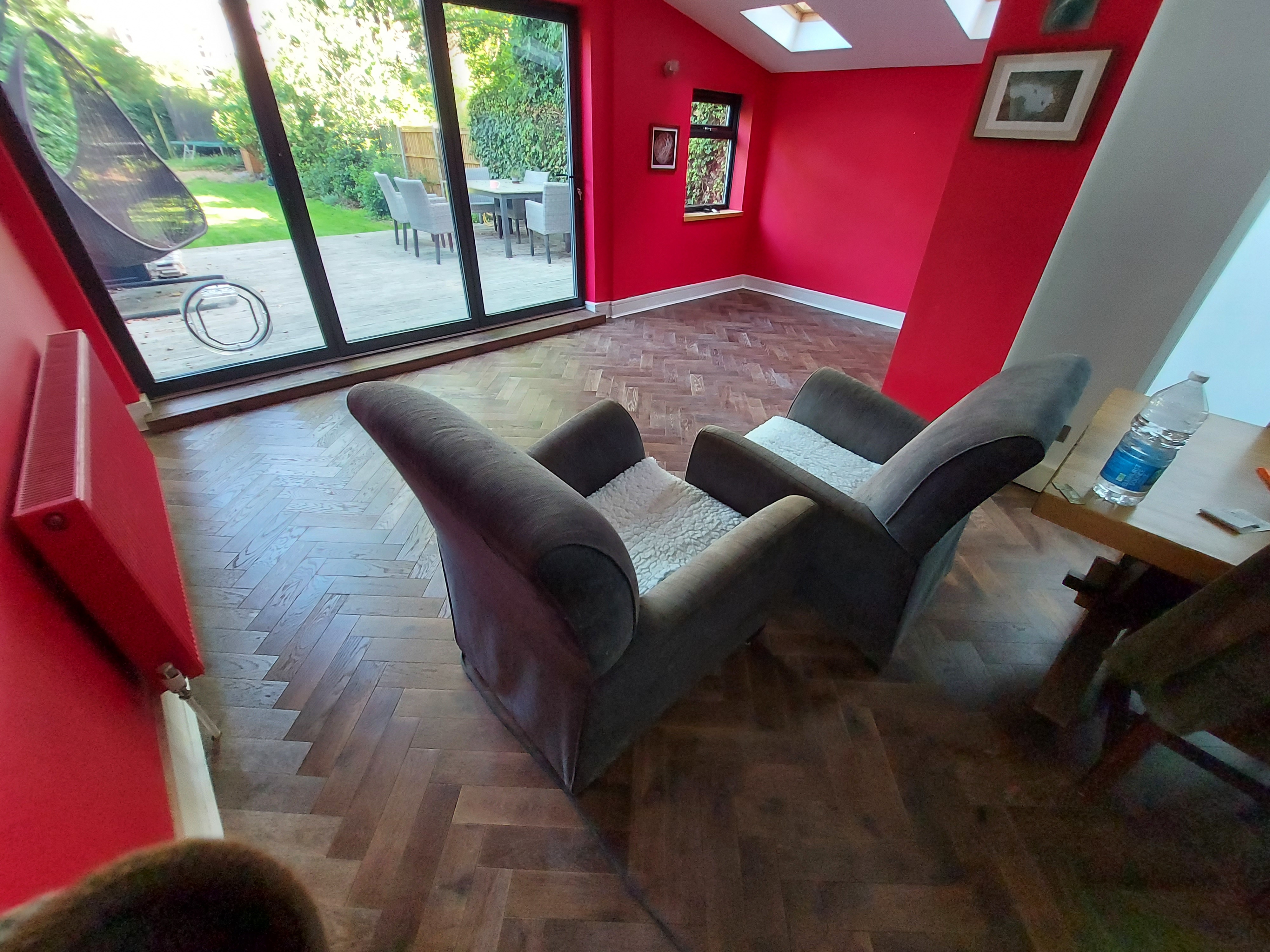 Parquet floor after fitting work in NW6