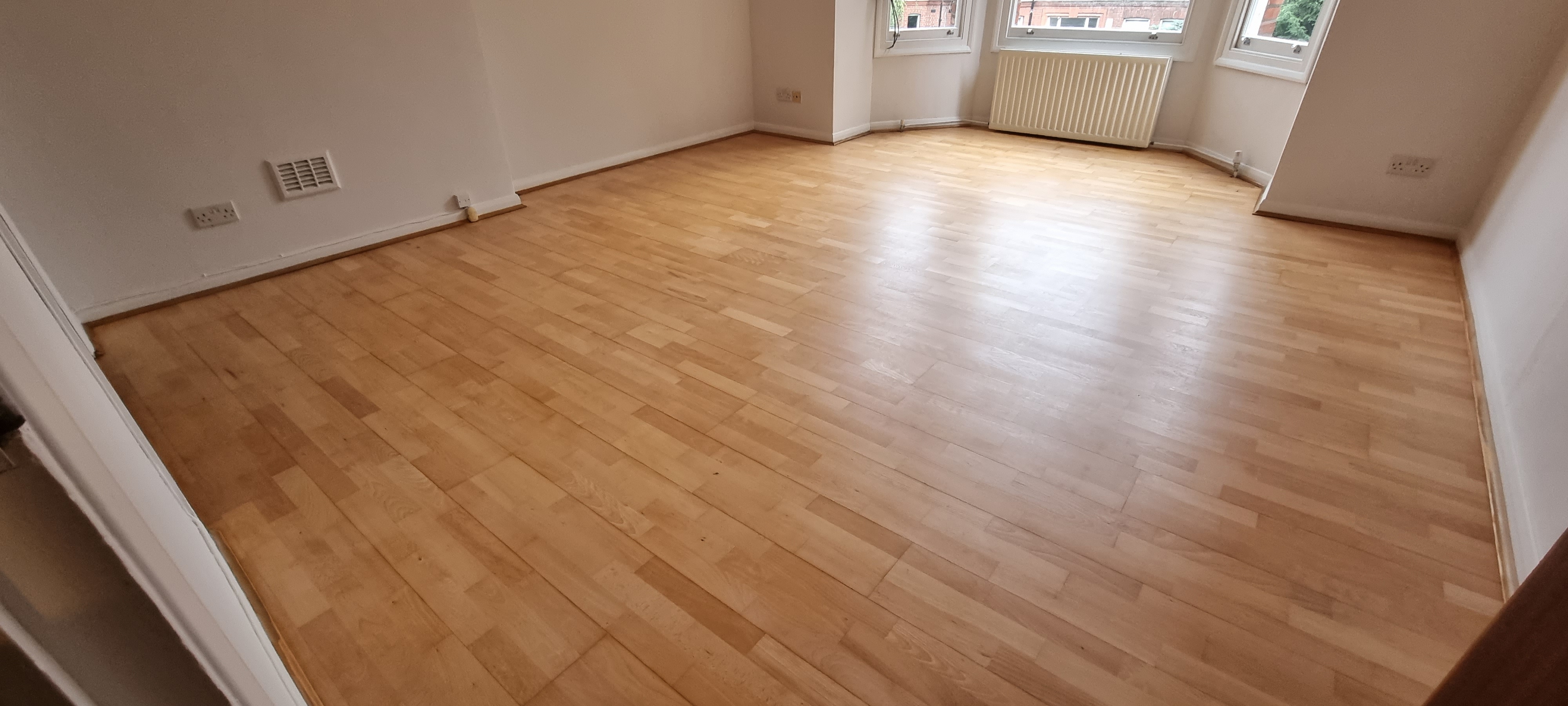 Engineered Wood floor after sanding work in NW6