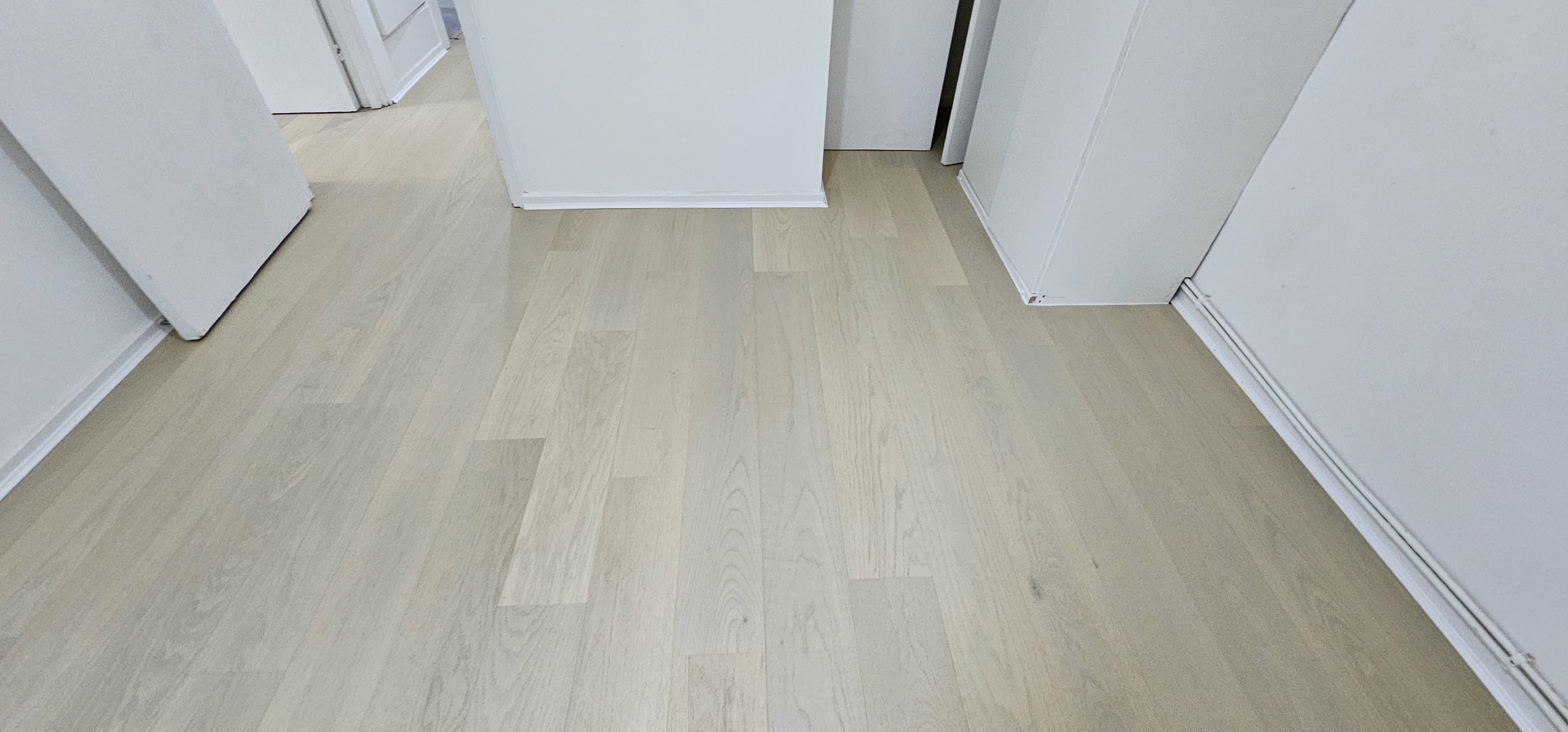 Engineered Wood floor after fitting work in NW6