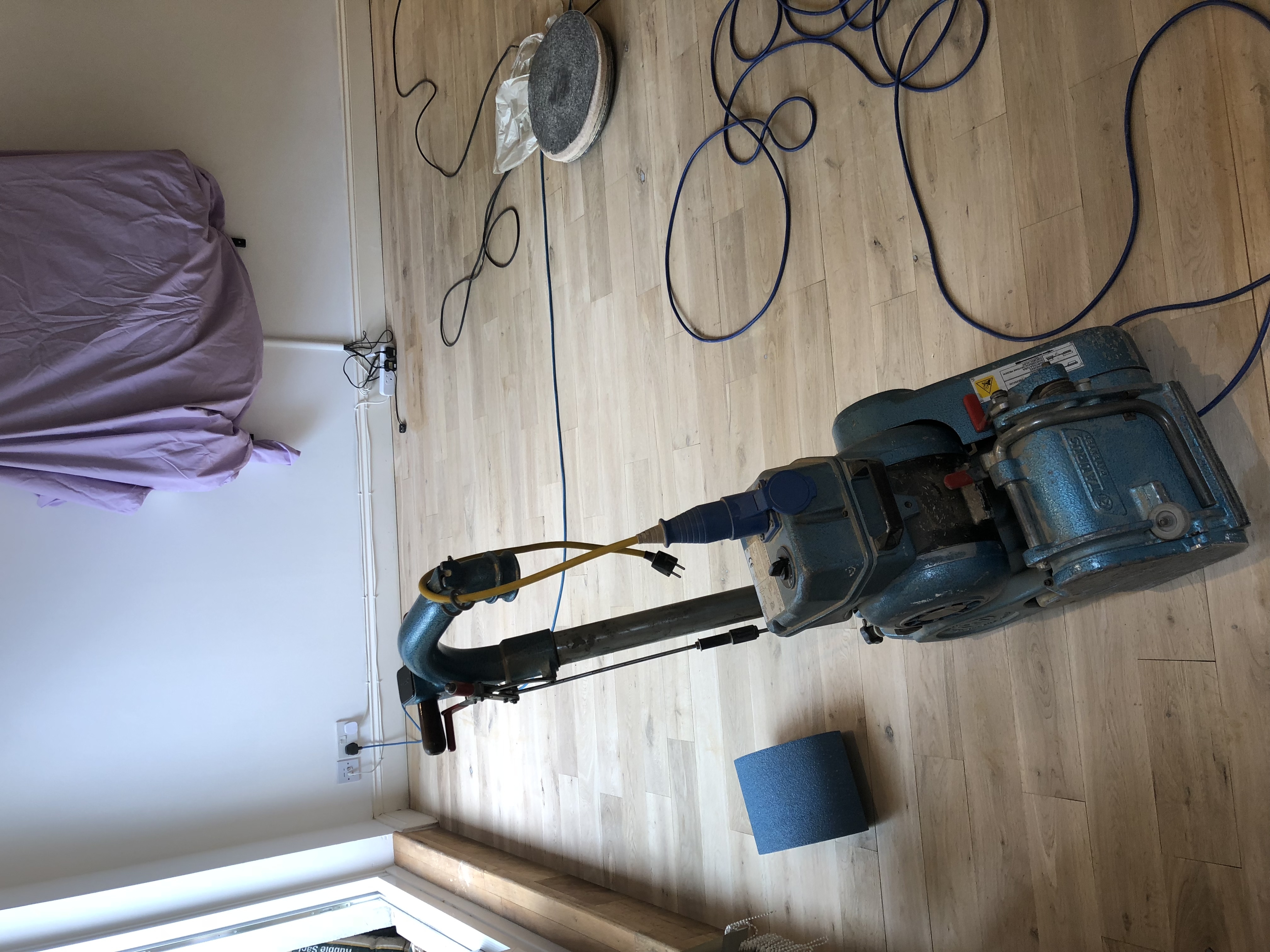 Hardwood floor after sanding work in NW6