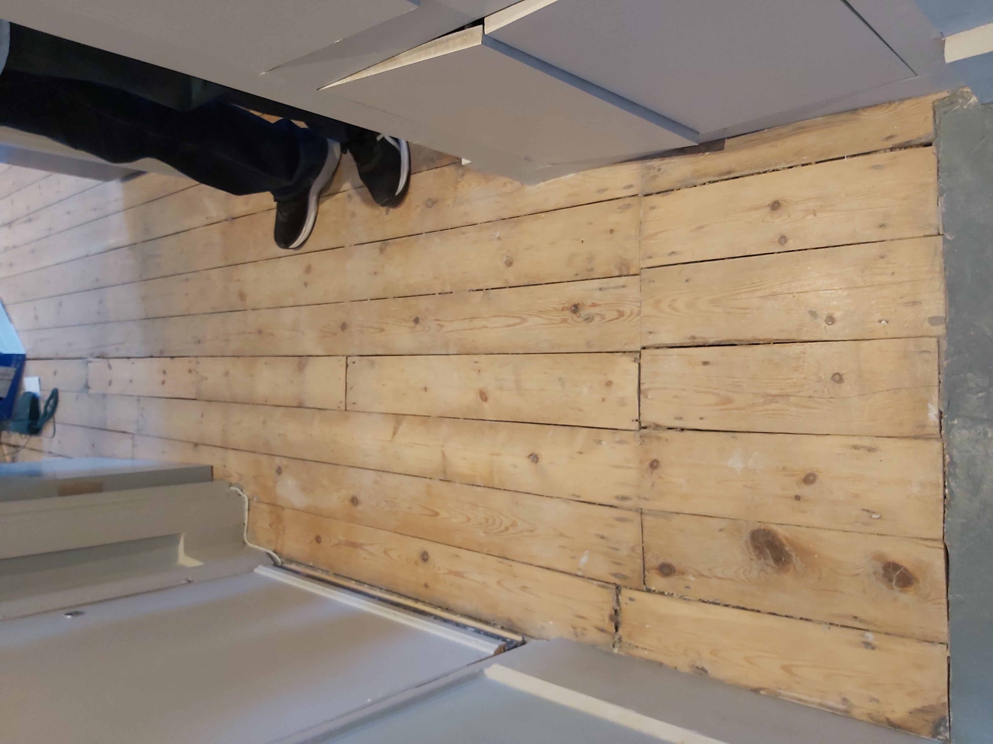 Floorboards floor after fitting work in NW6