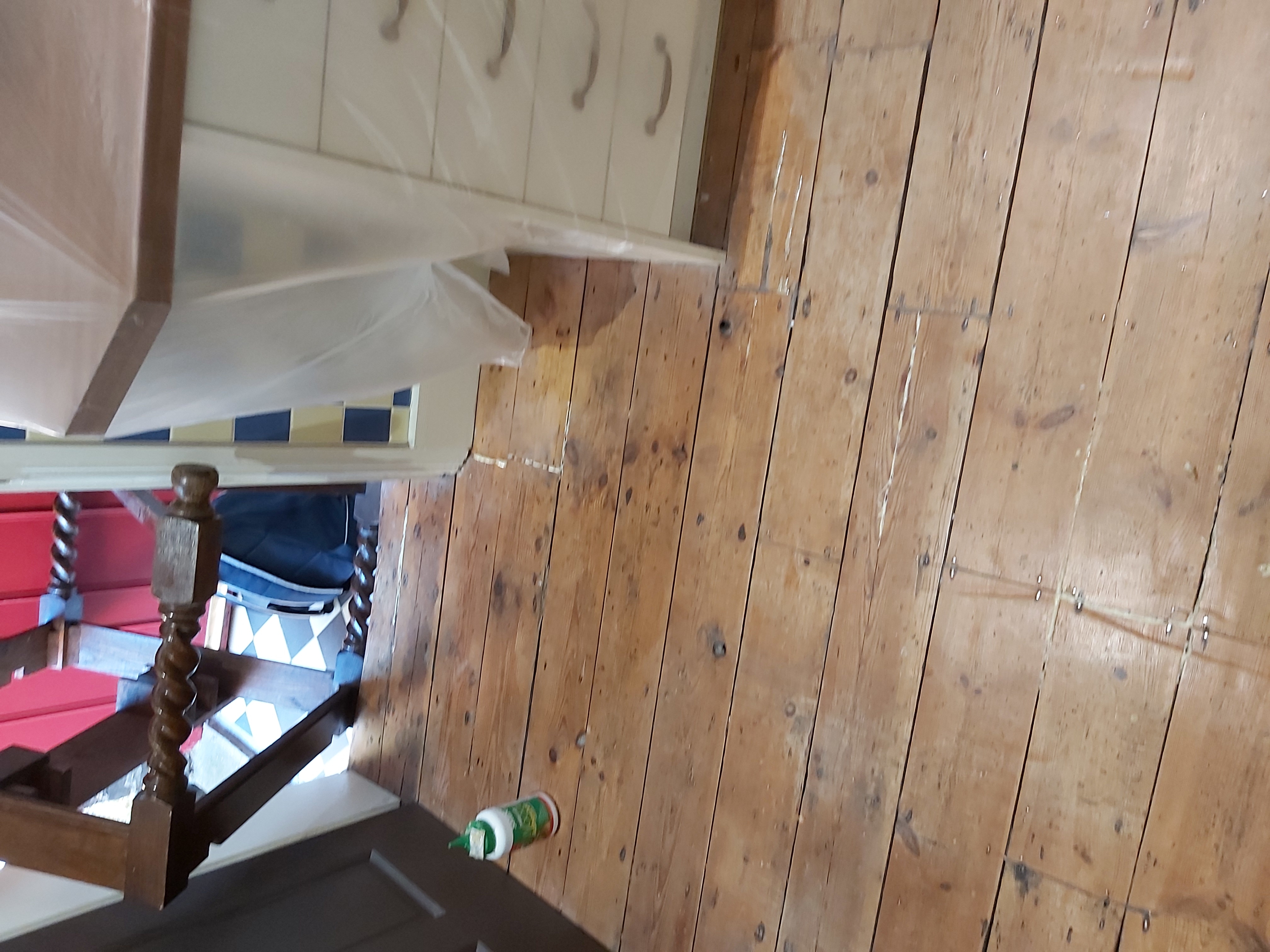 Floorboards floor after sanding work in NW6