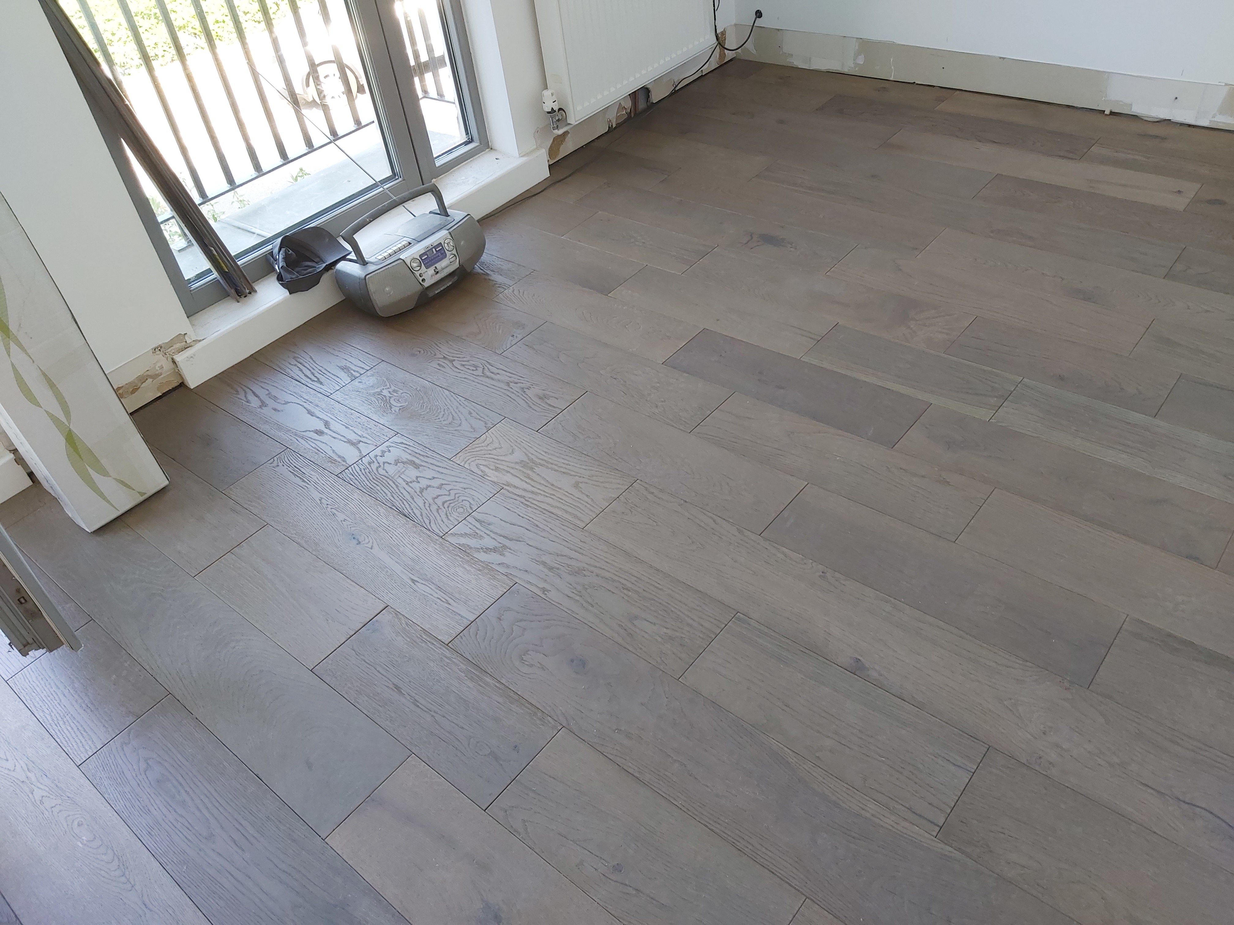 Engineered Wood floor after fitting work in SE10