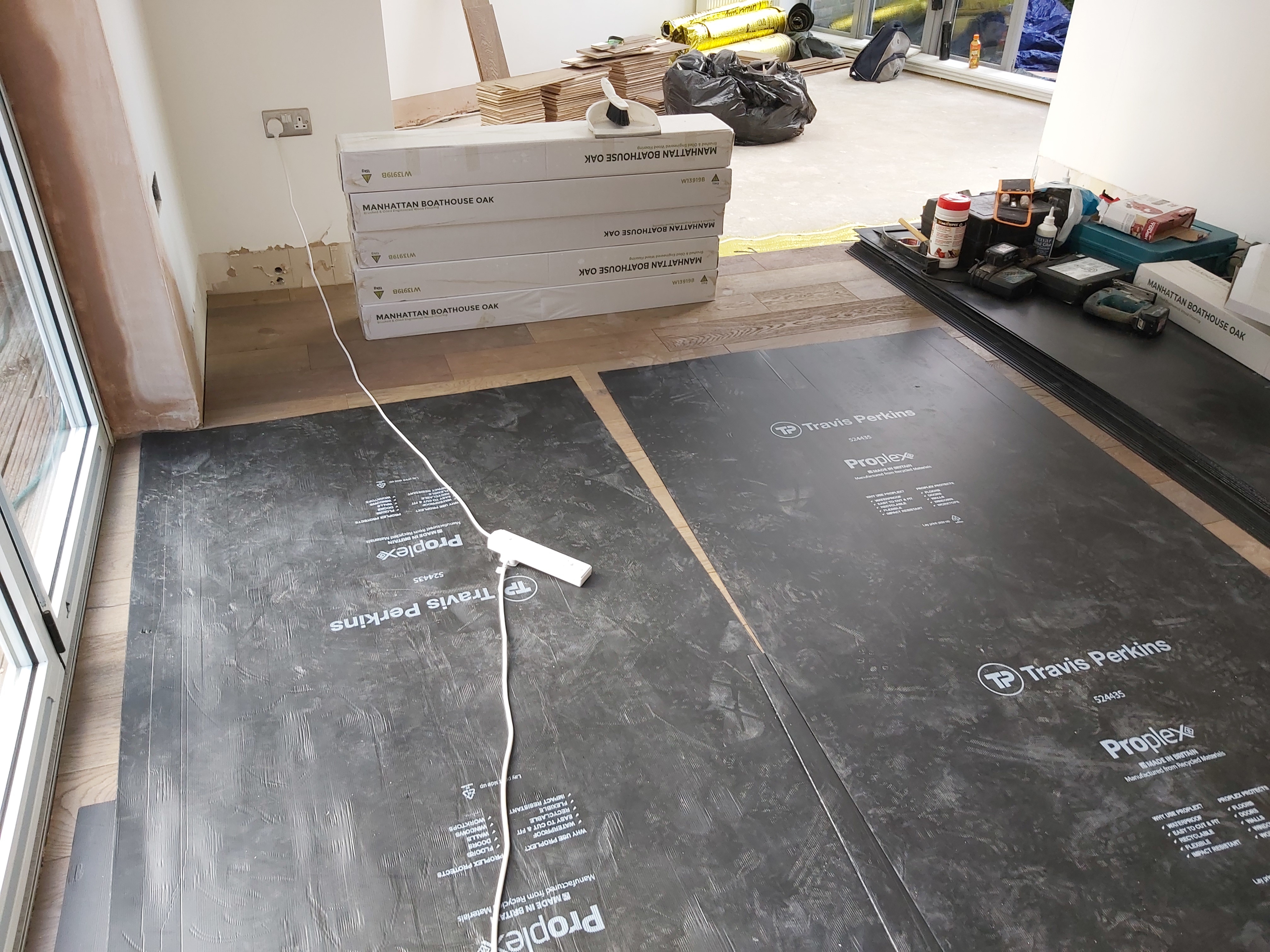 Engineered Wood floor after fitting work in SE10