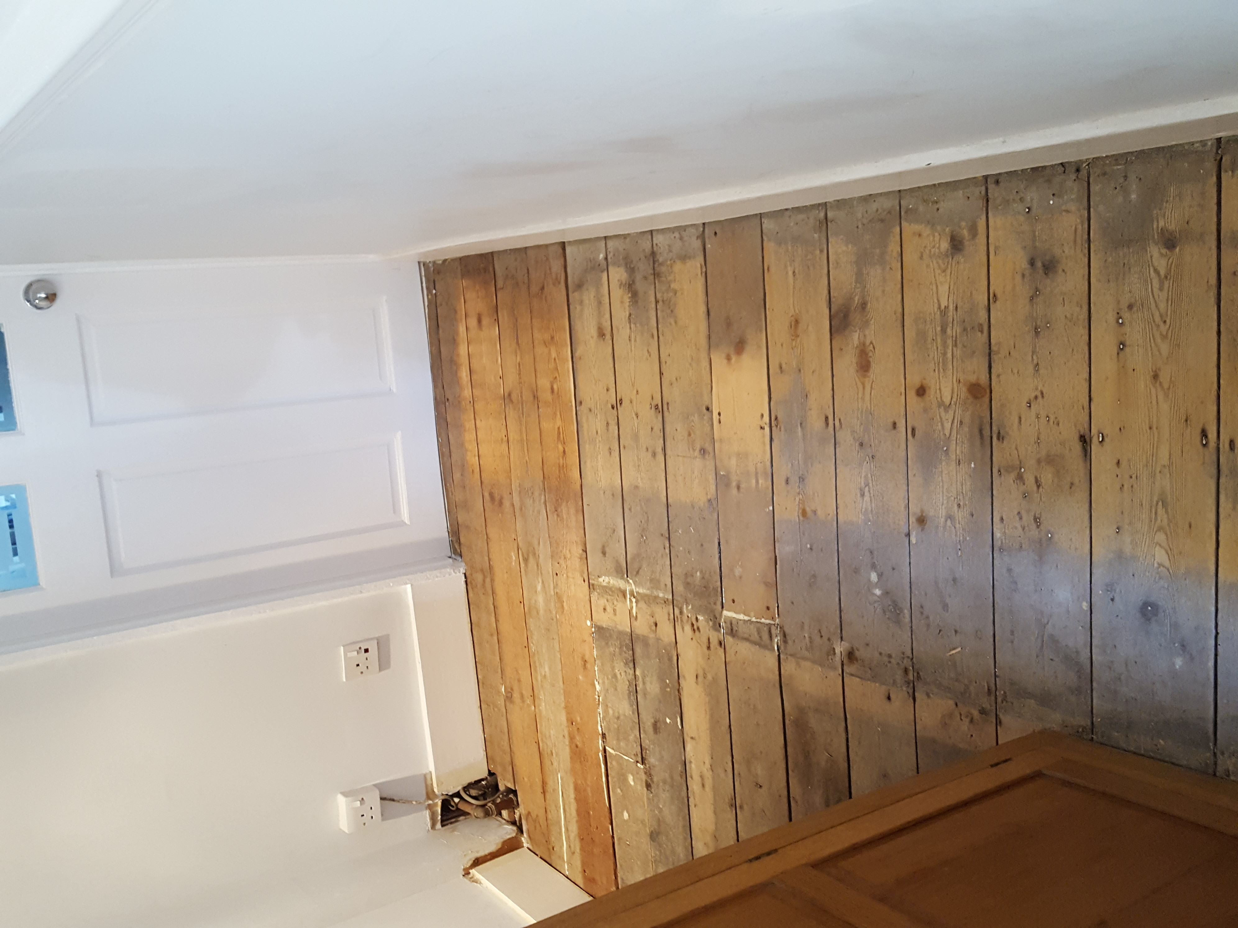 Floorboards floor after sanding work in SE13