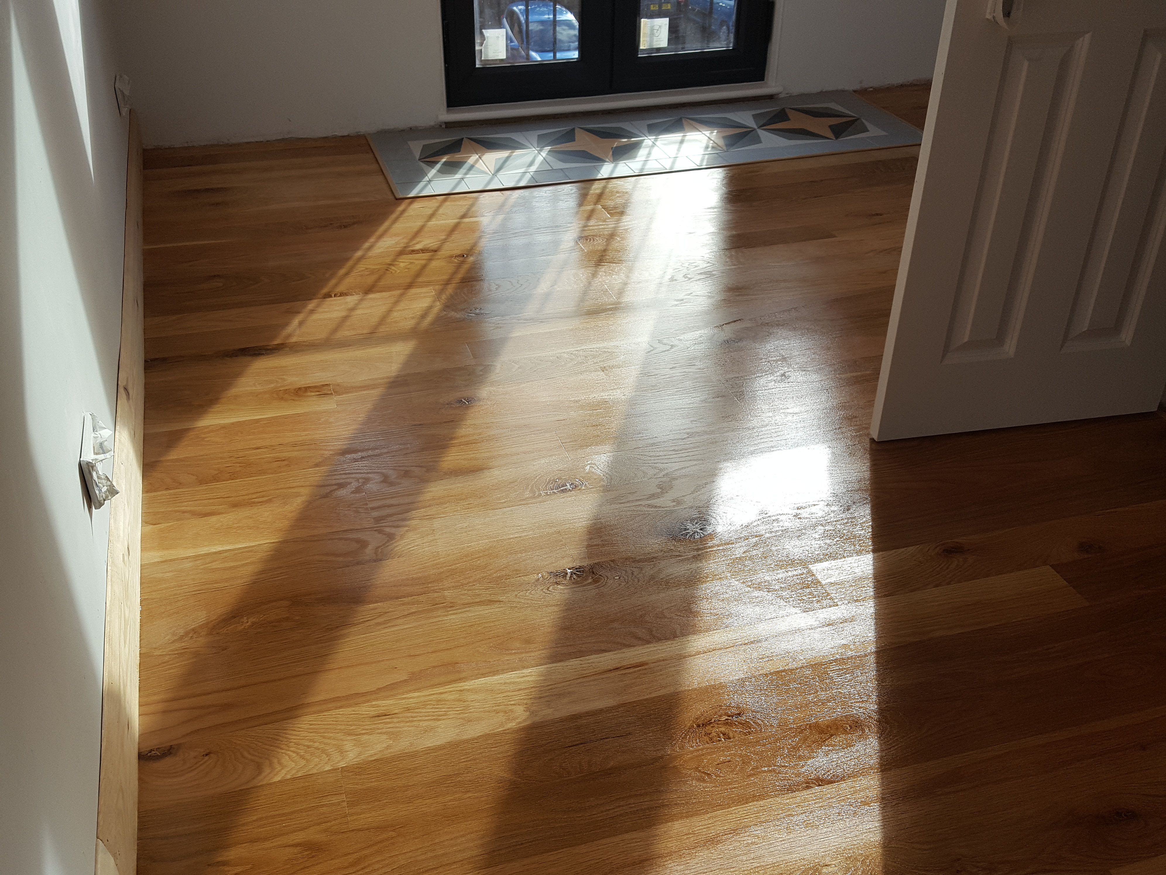 Hardwood floor after sanding work in SE14