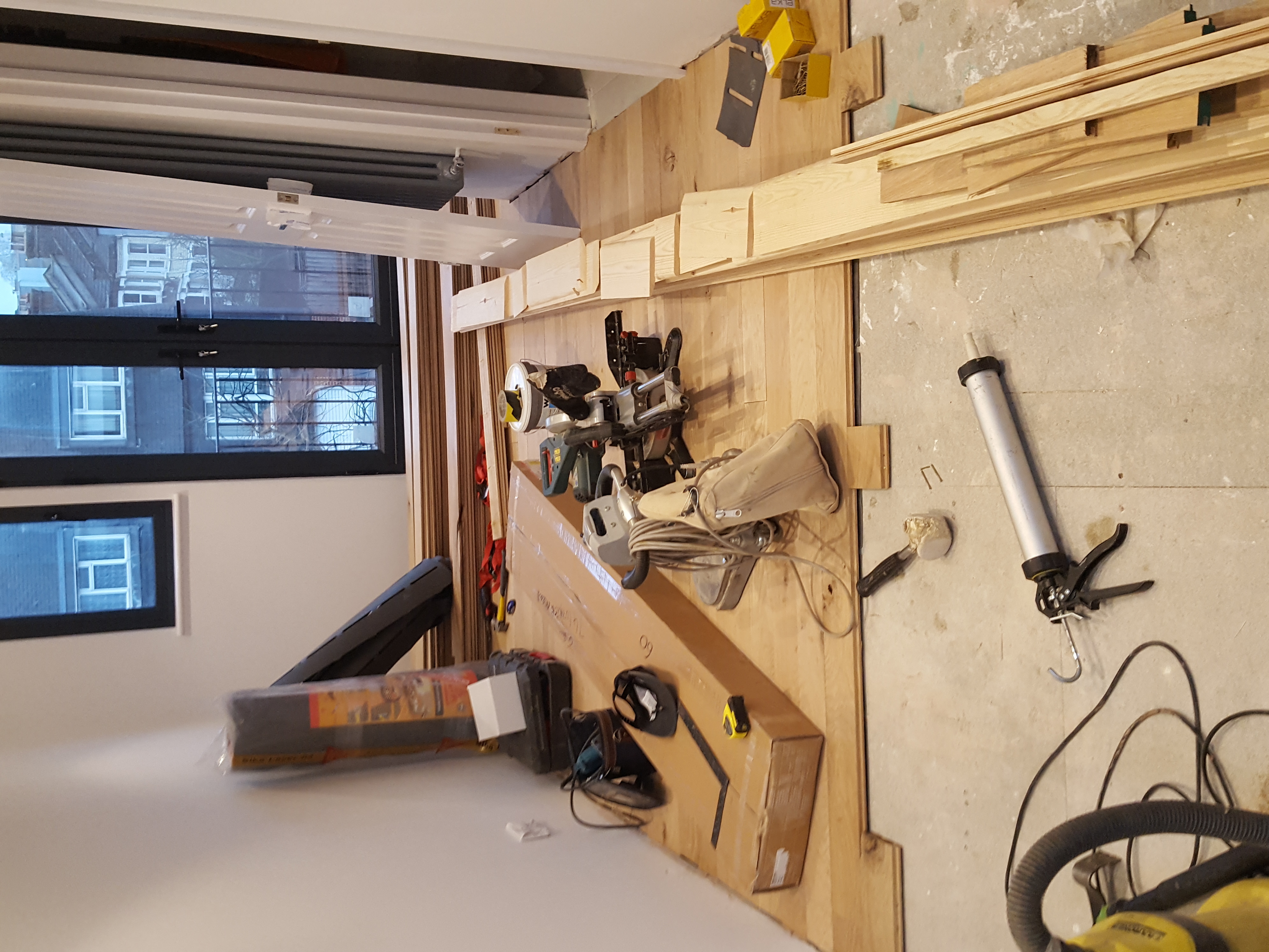 Hardwood floor after sanding work in SE14