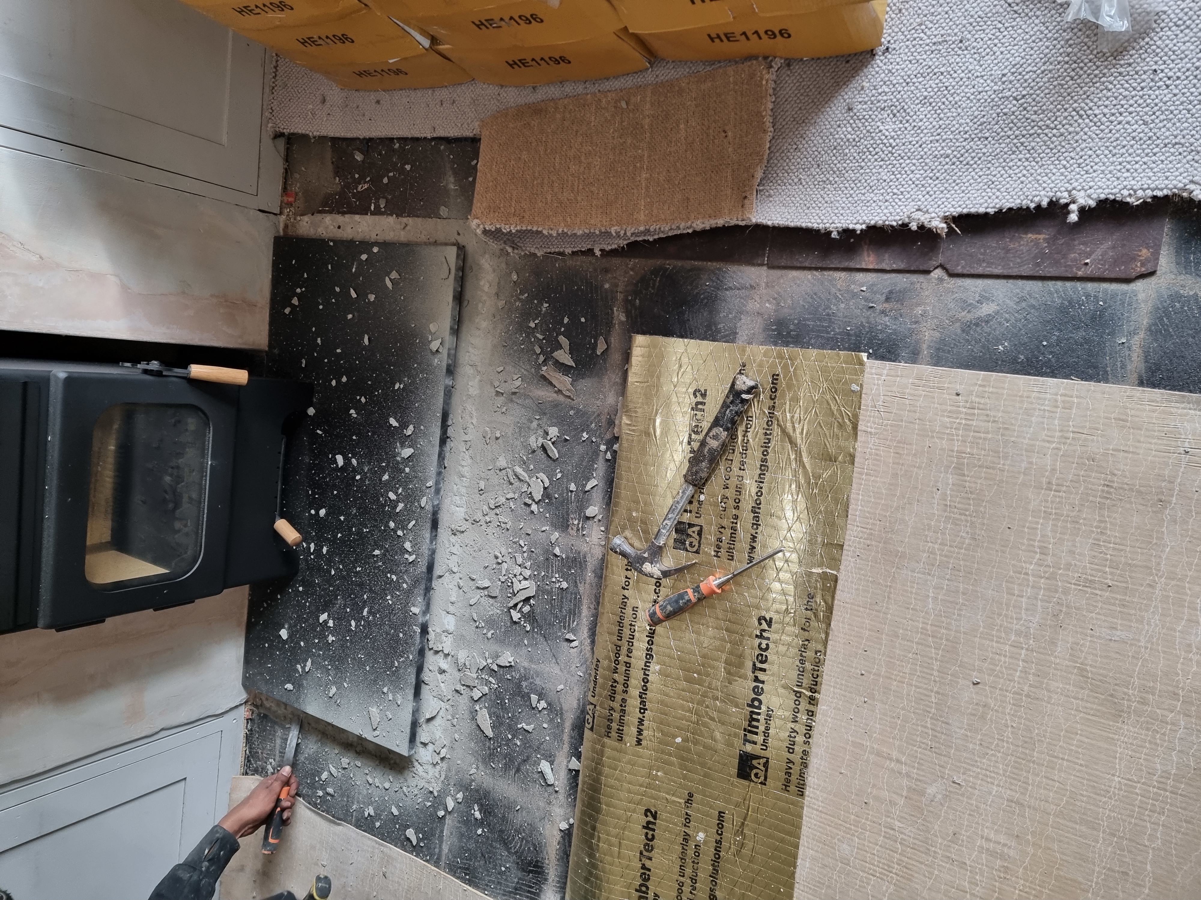 Parquet floor after fitting work in SE15