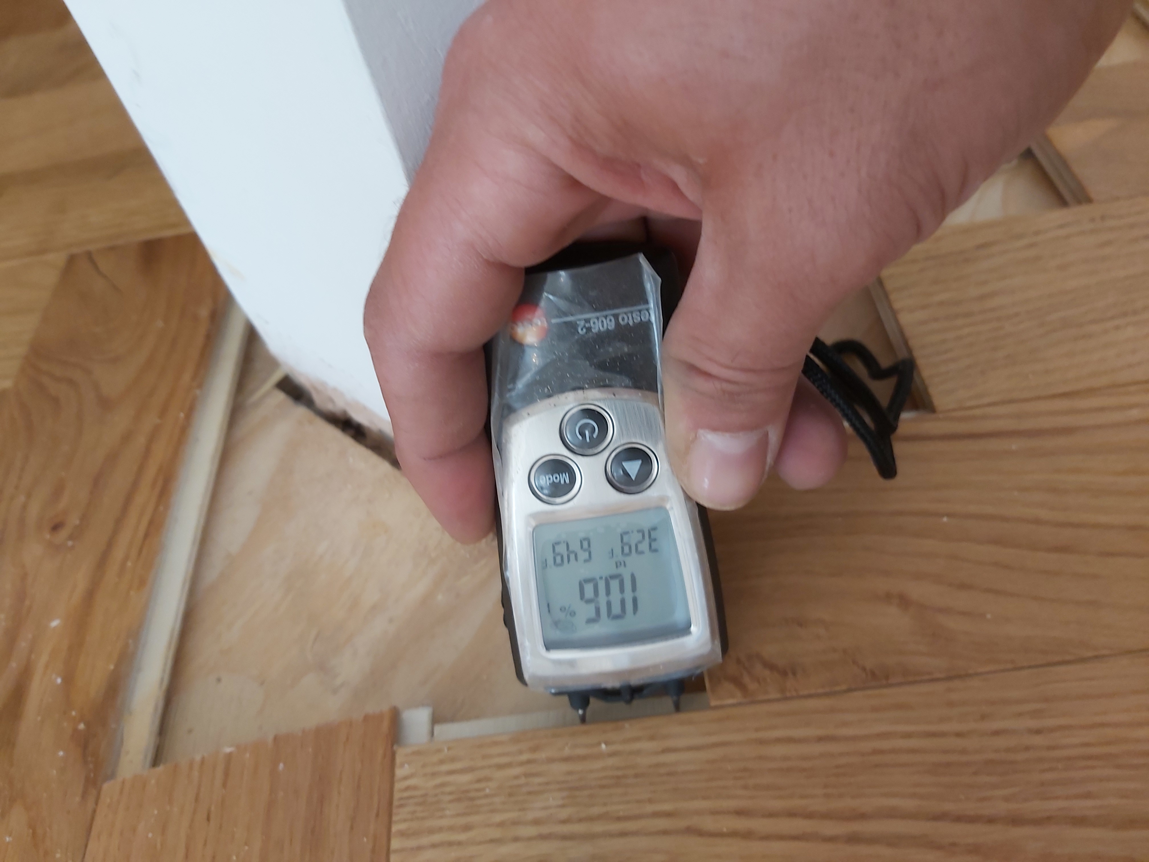 Parquet floor after fitting work in SE15