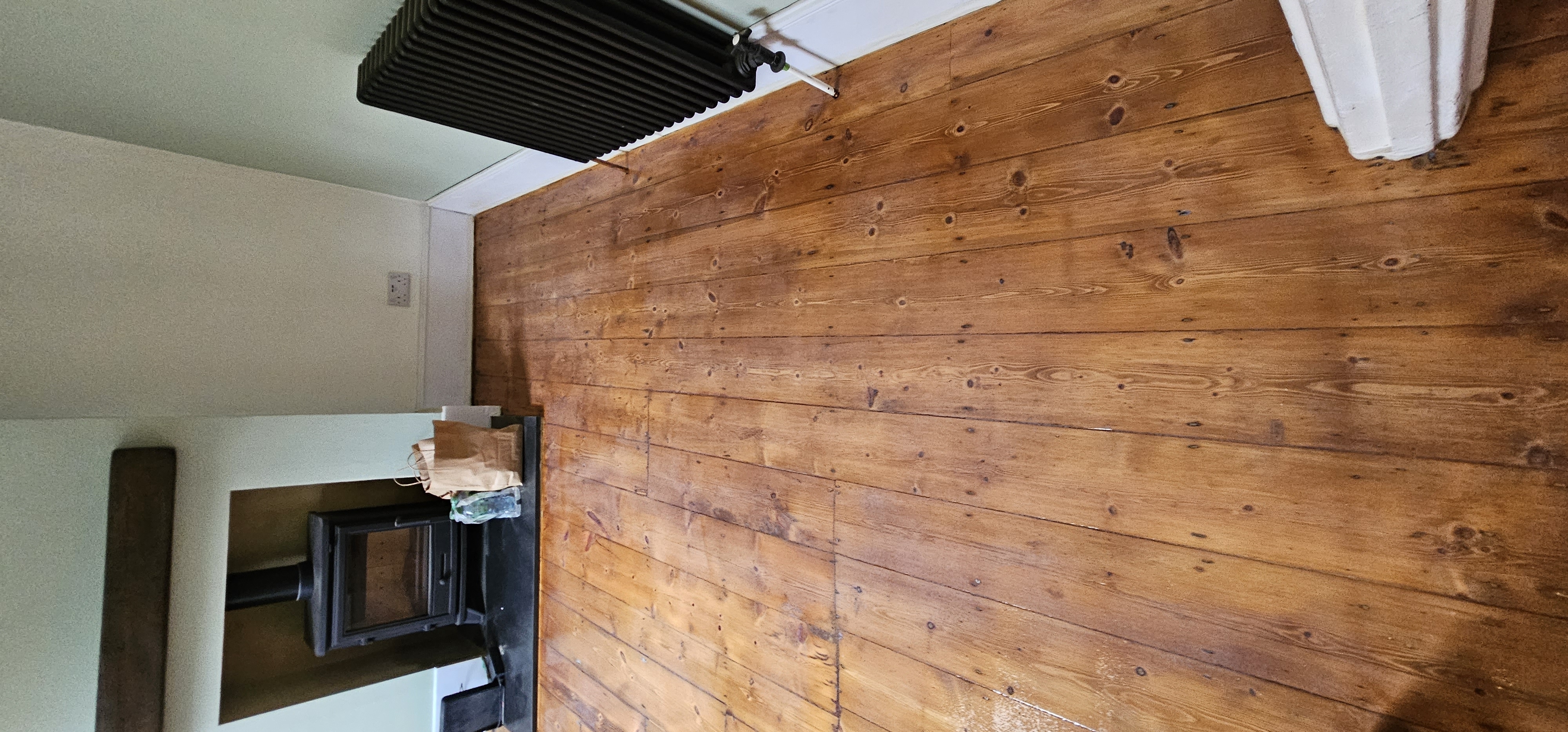 Floorboards floor after sanding work in SE18