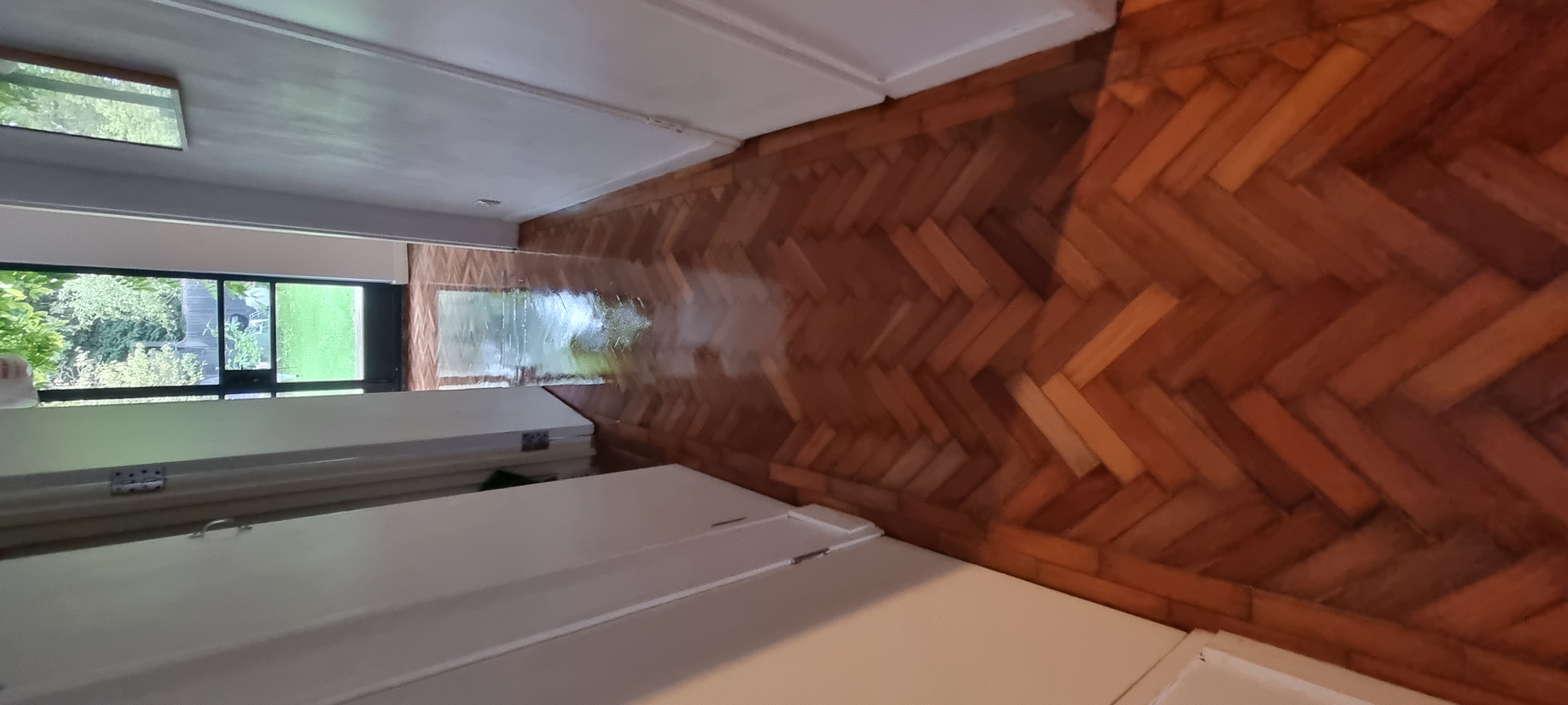 Parquet floor after sanding work in SE21