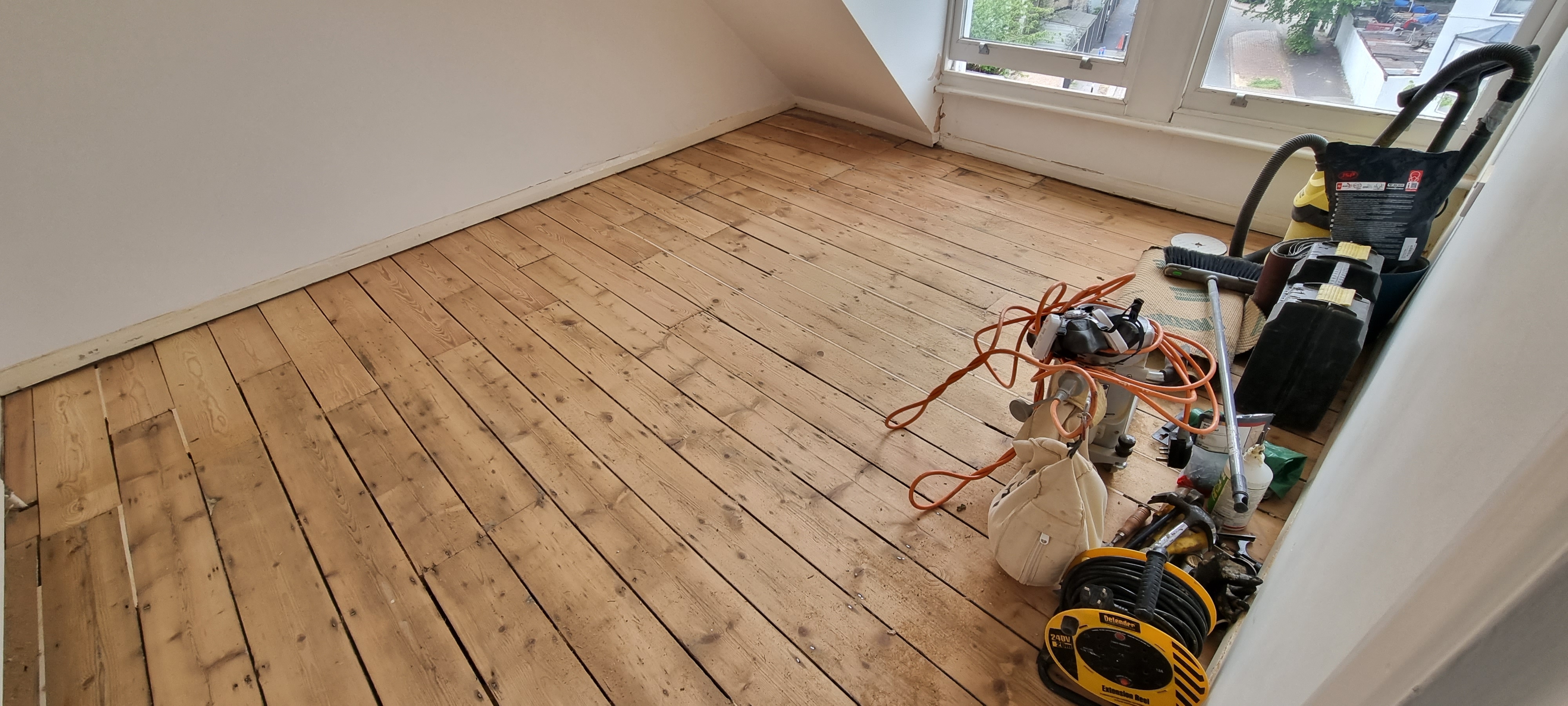 Laminate floor after sanding work in SE23
