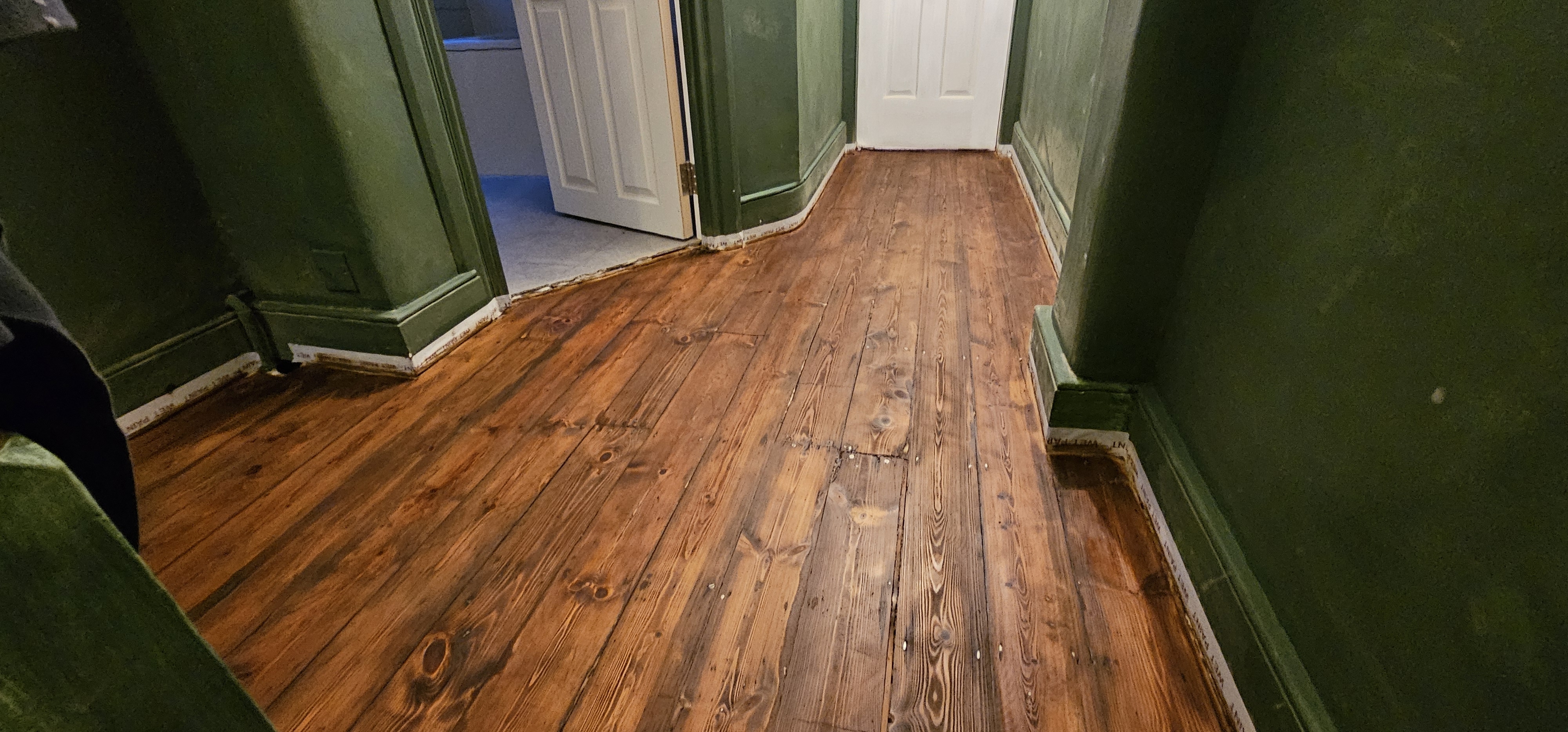 Floorboards floor after sanding work in SE23