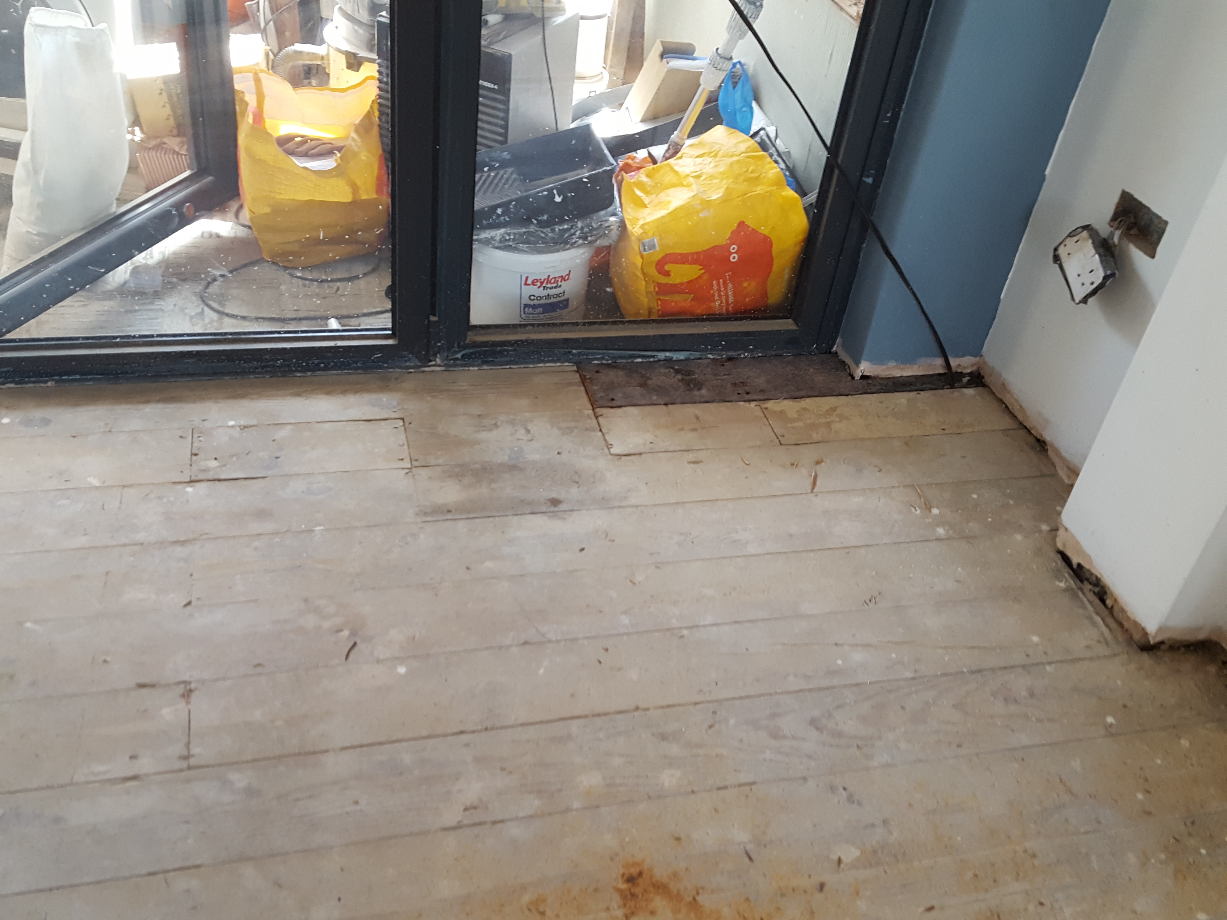 Floorboards floor after sanding work in SE25