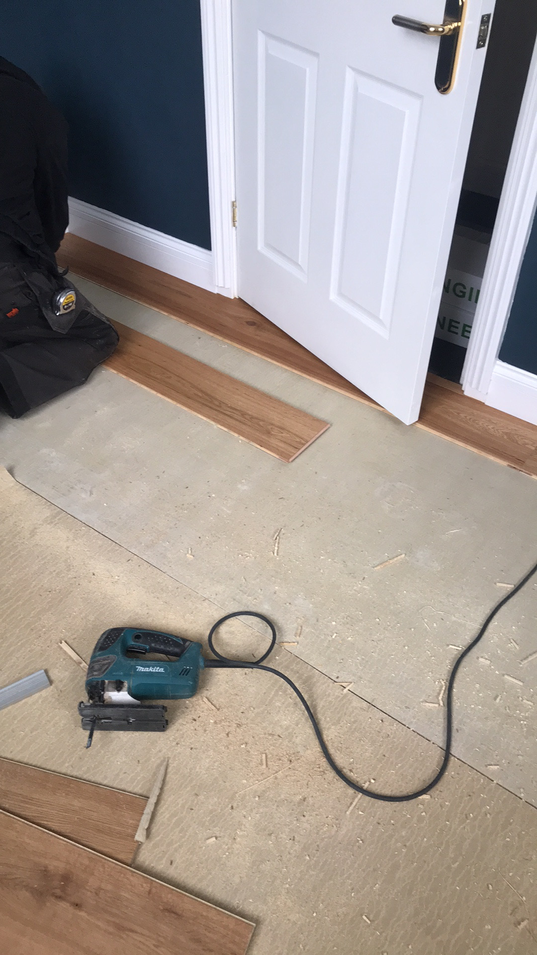 Engineered Wood floor after fitting work in SE2