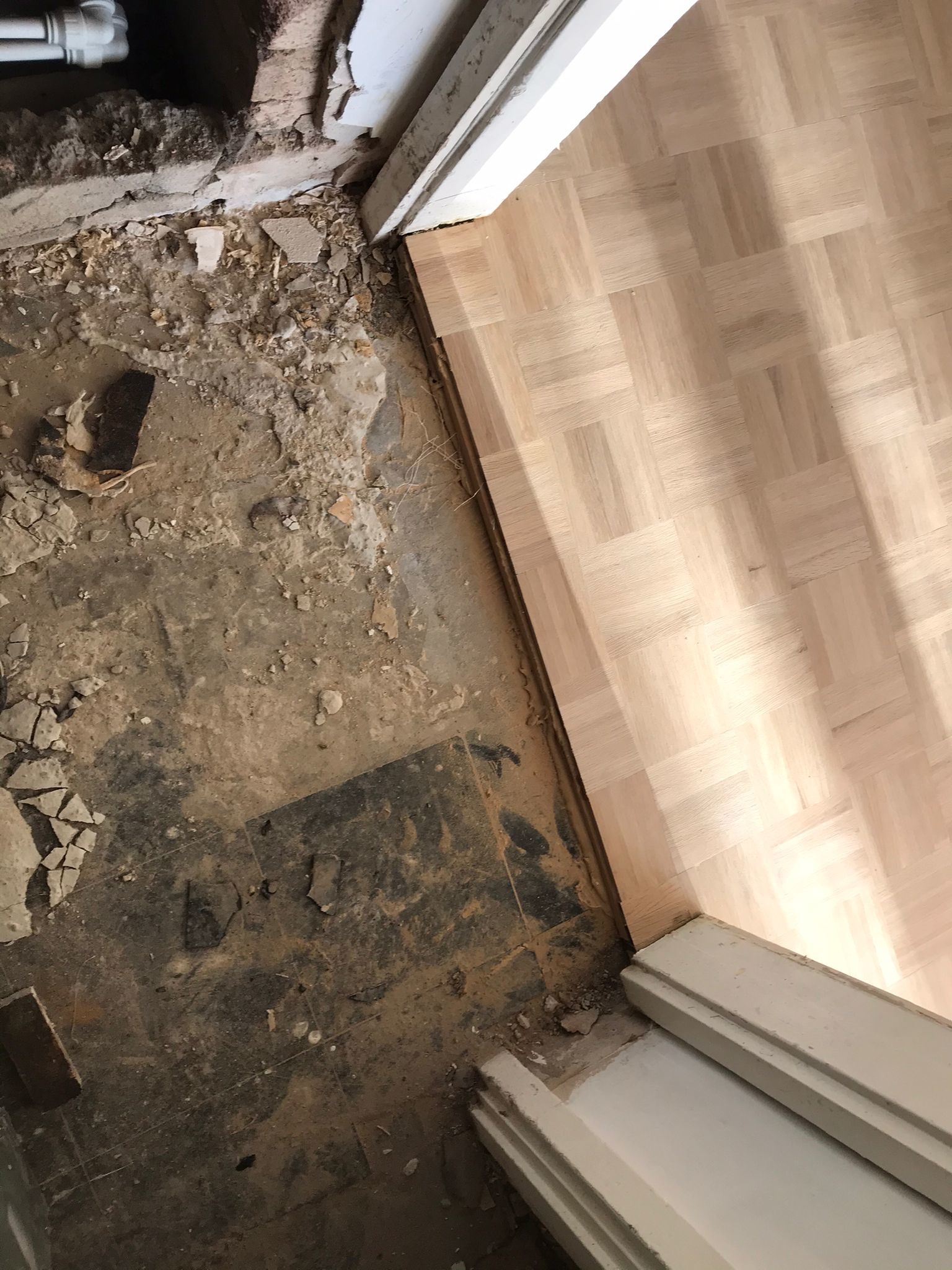 Parquet floor after sanding work in SE3