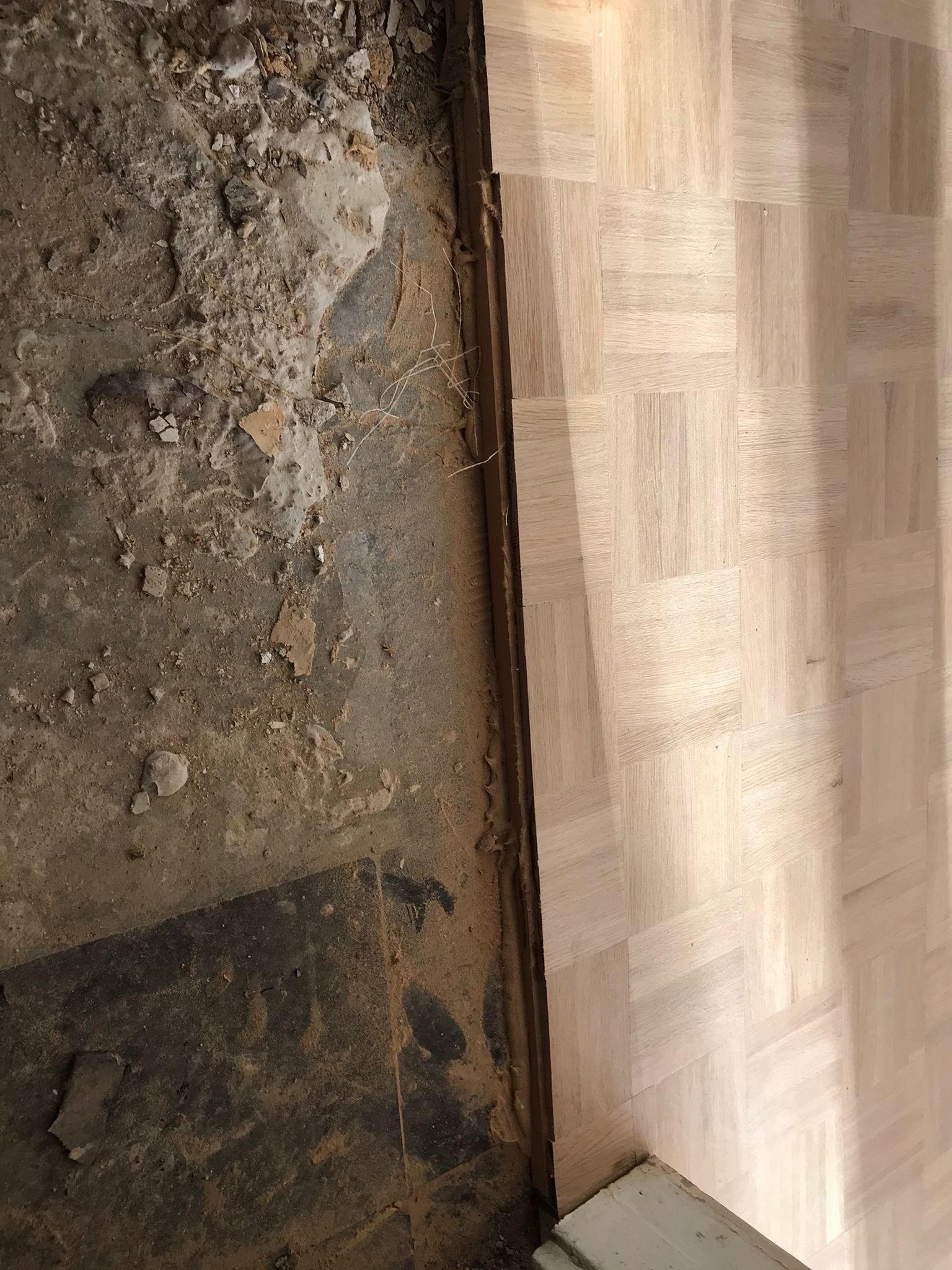 Parquet floor after sanding work in SE3